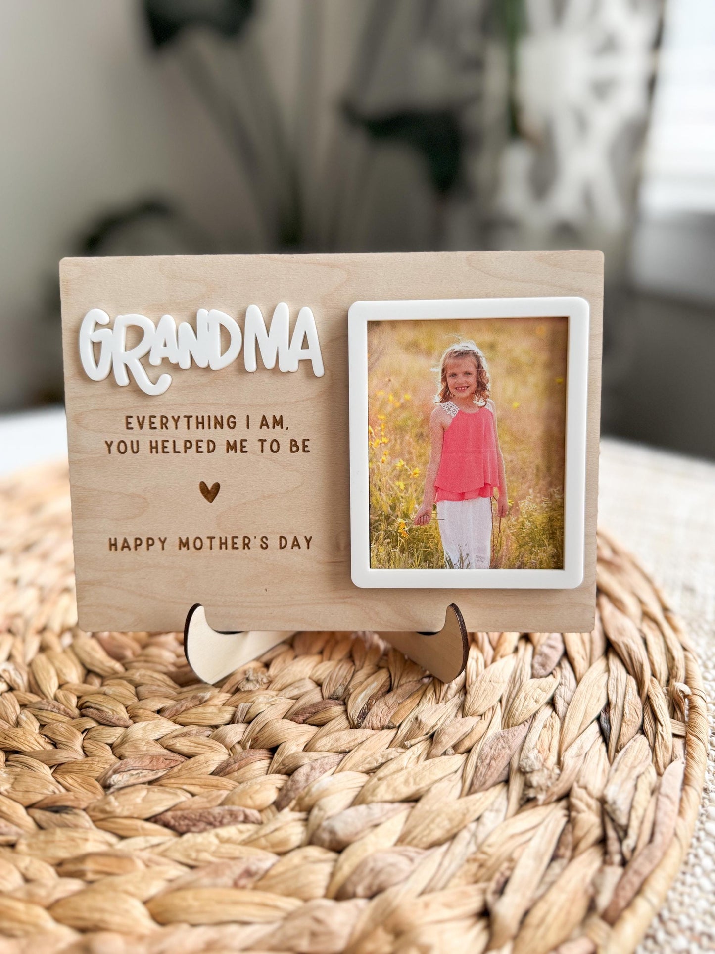 Fathers Day Keepsake Picture Frame | Birthday Gift For Grandpa | Personalized Wooden Photo Magnet Present