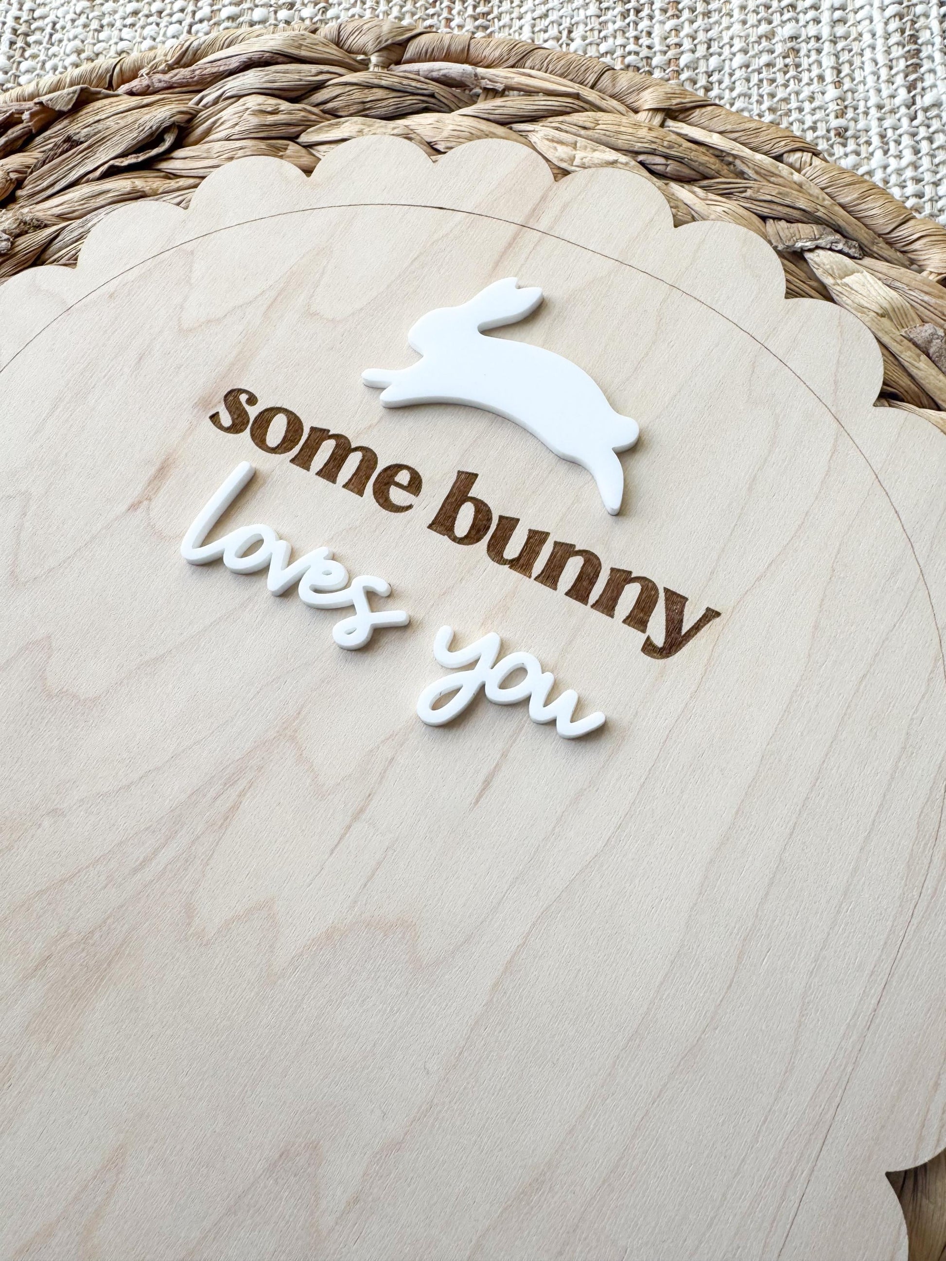 Personalized Easter Handprint Sign | "Some Bunny Loves You" Keepsake