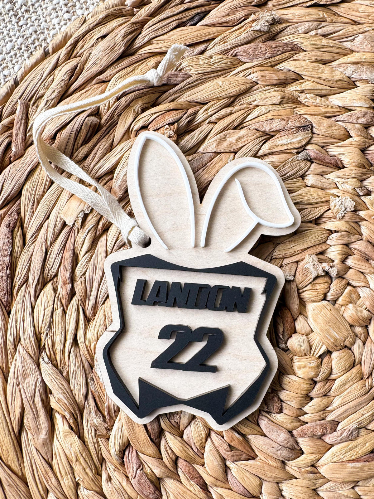 Dirt bike number plate bunny tag in custom colors and fonts