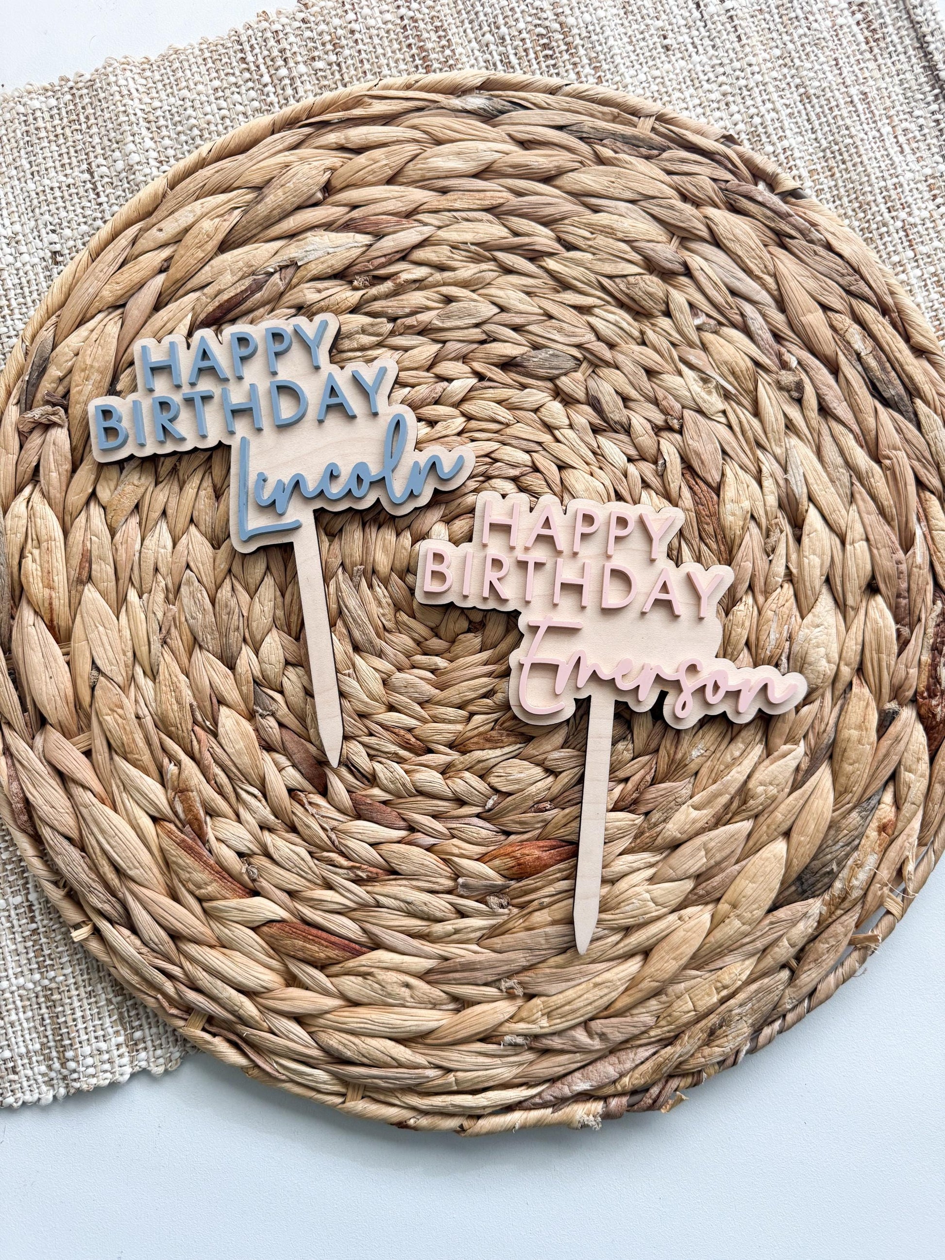 Happy Birthday Cake Topper | Custom Party Decor | girls birthday Party | boys birthday theme | Layered Keepsake | Simple Adult Party Decor