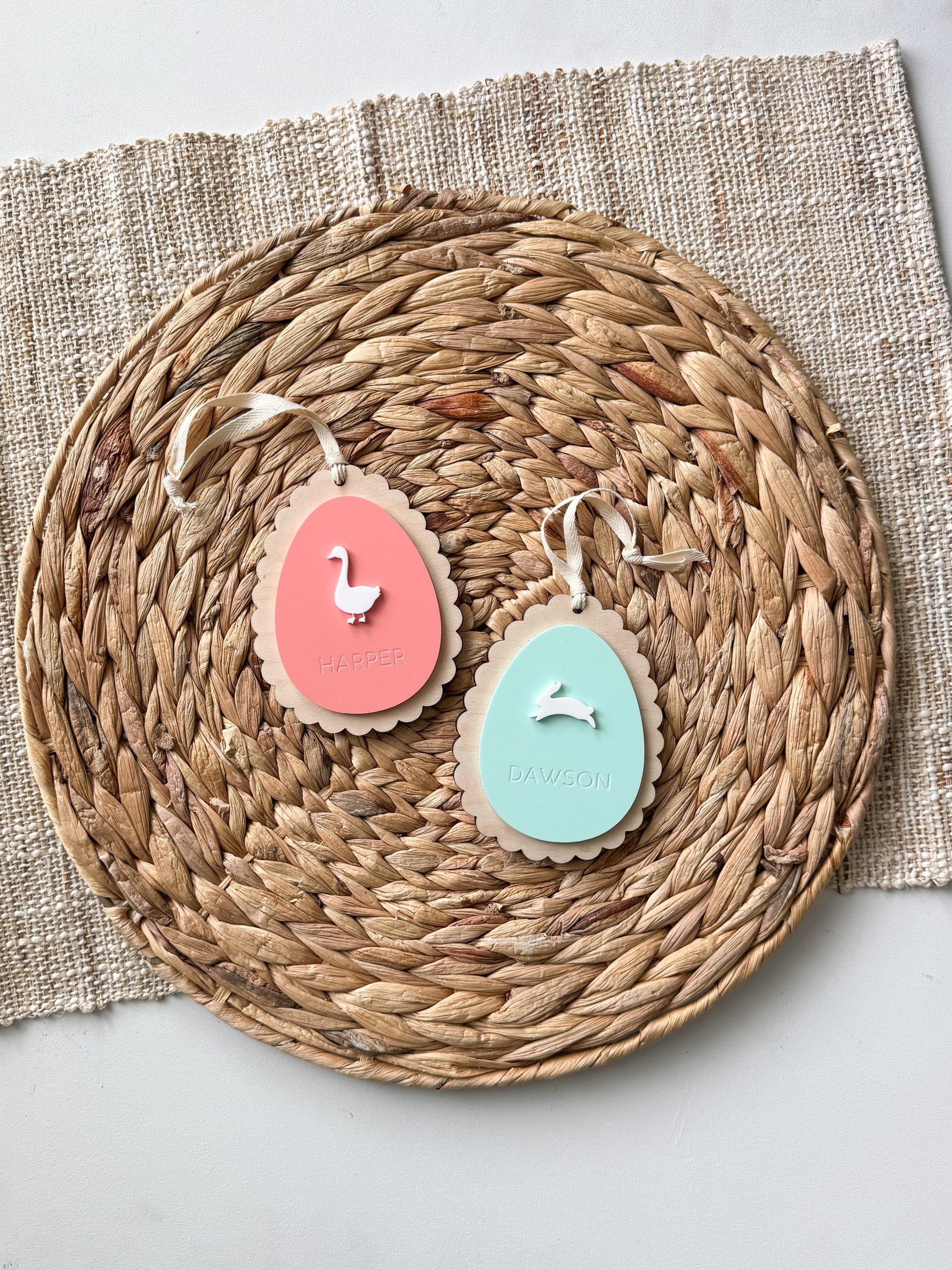 Personalized Easter Egg Basket Name Tag | Custom Easter basket tags | Gift for kids | Name Tag for gifts | Custom Gift Tag | Bunny Goose
