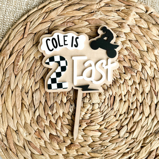 Two Fast Cake Topper: 2nd Birthday ATV Theme