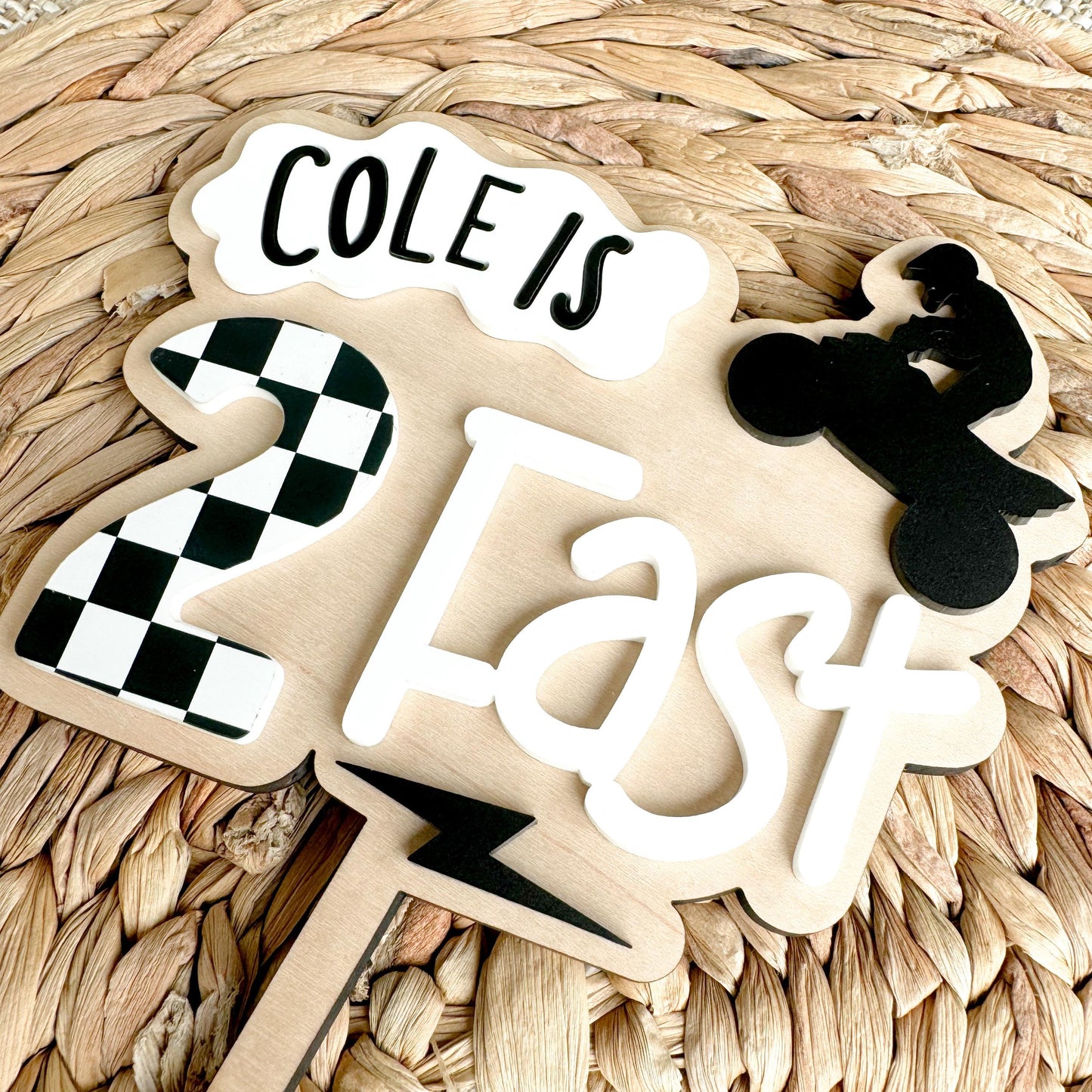 Two Fast Cake Topper: 2nd Birthday ATV Theme
