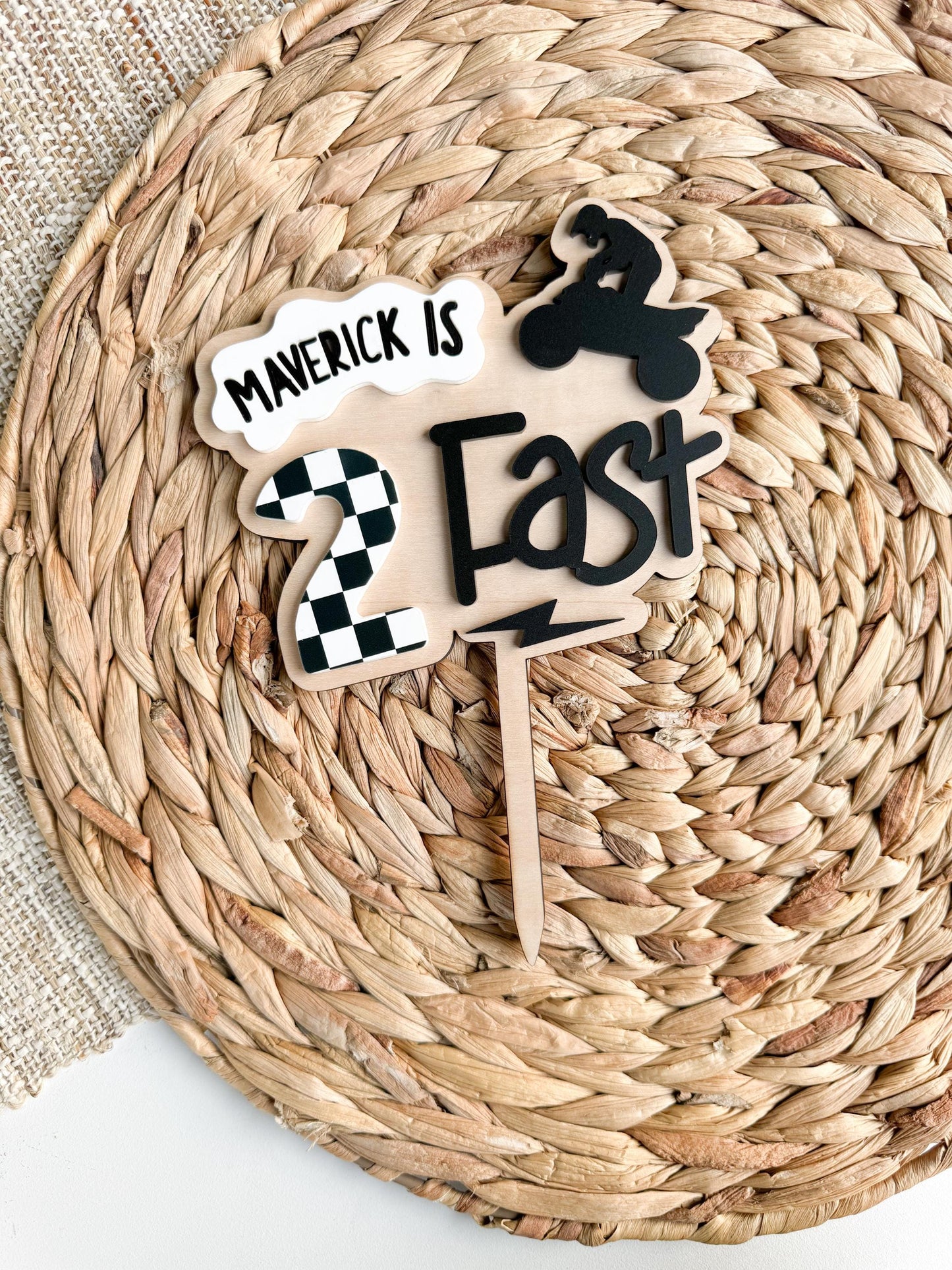 Two Fast Cake Topper: 2nd Birthday ATV Theme