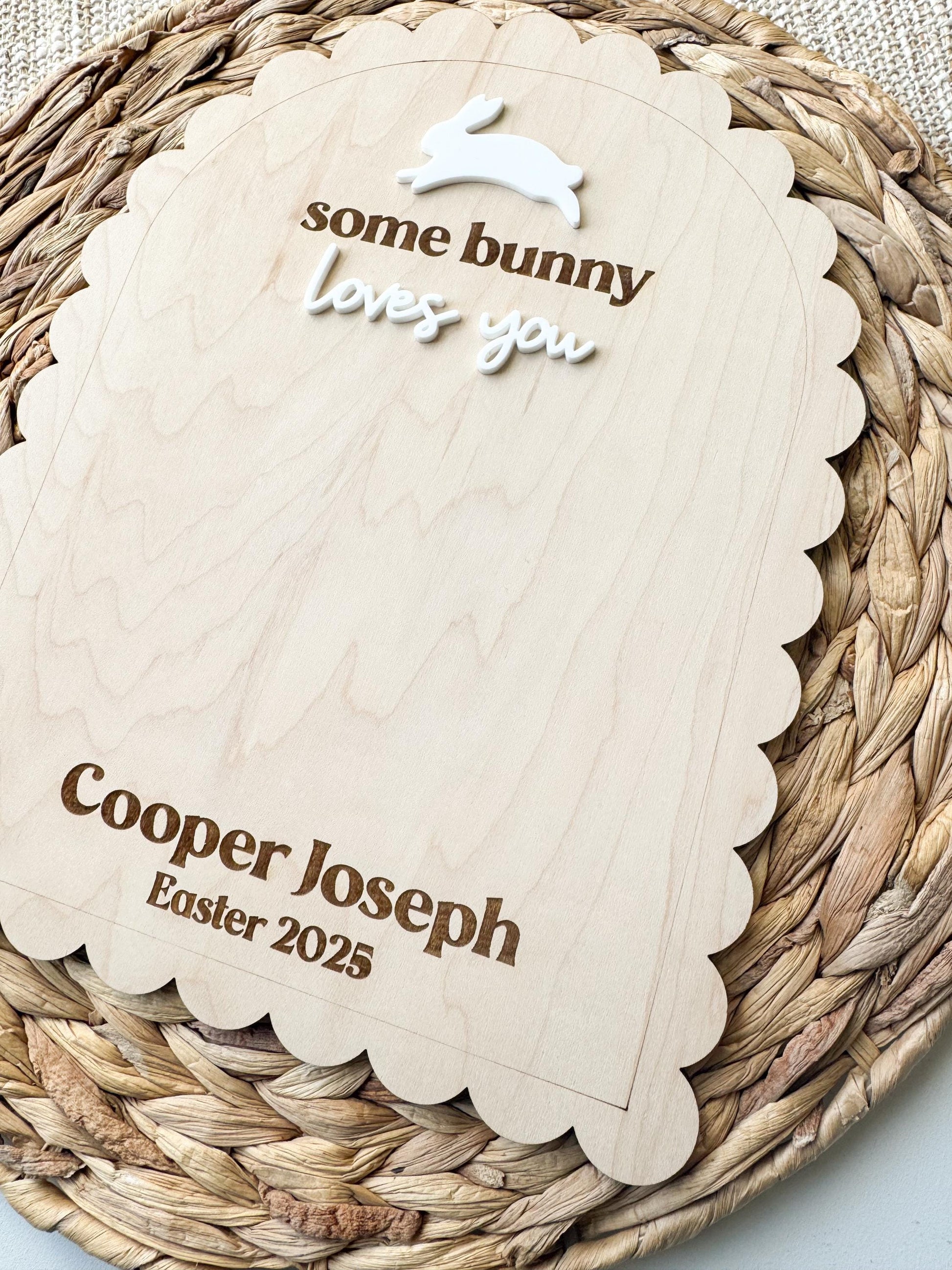Personalized Easter Handprint Sign | "Some Bunny Loves You" Keepsake