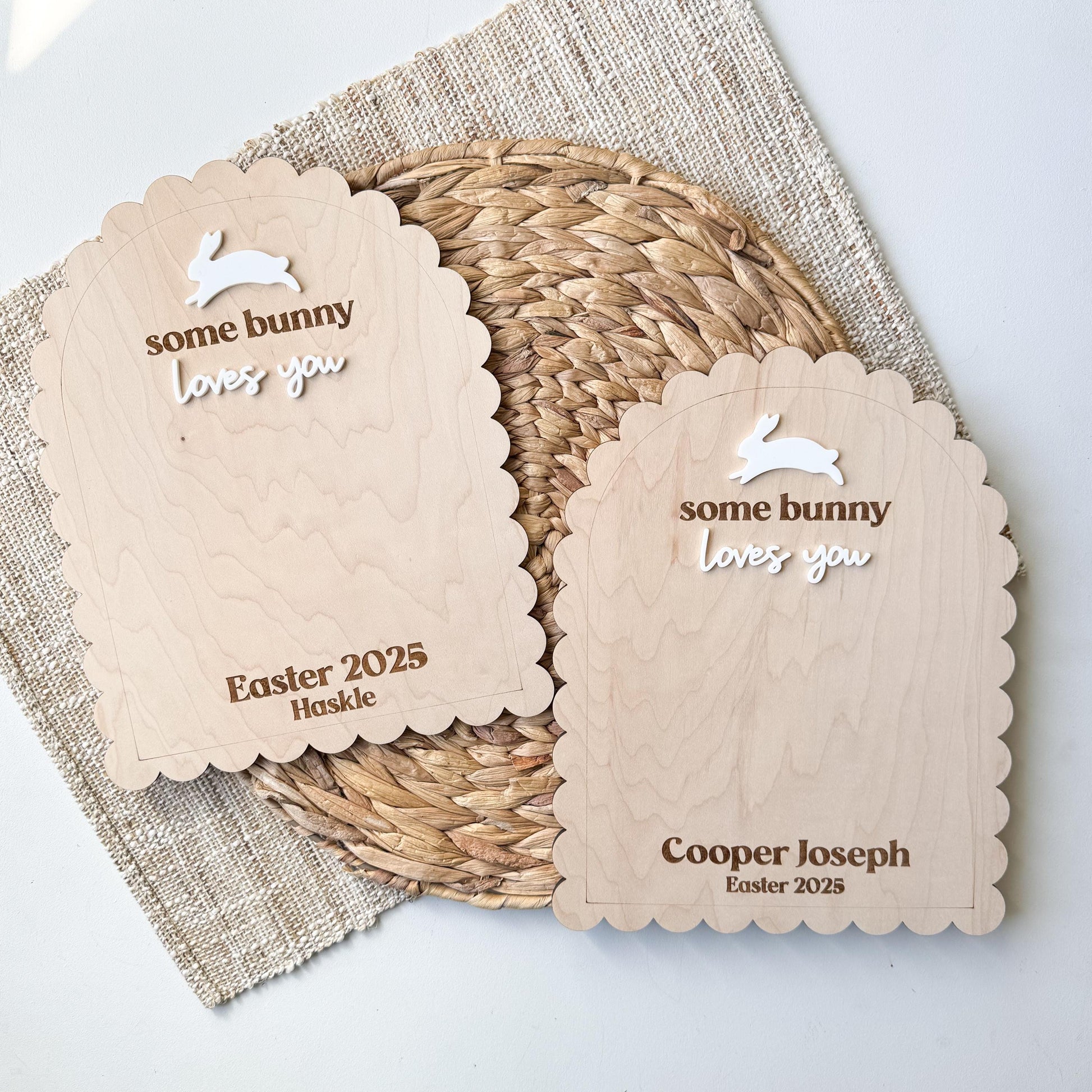 Personalized Easter Handprint Sign | "Some Bunny Loves You" Keepsake