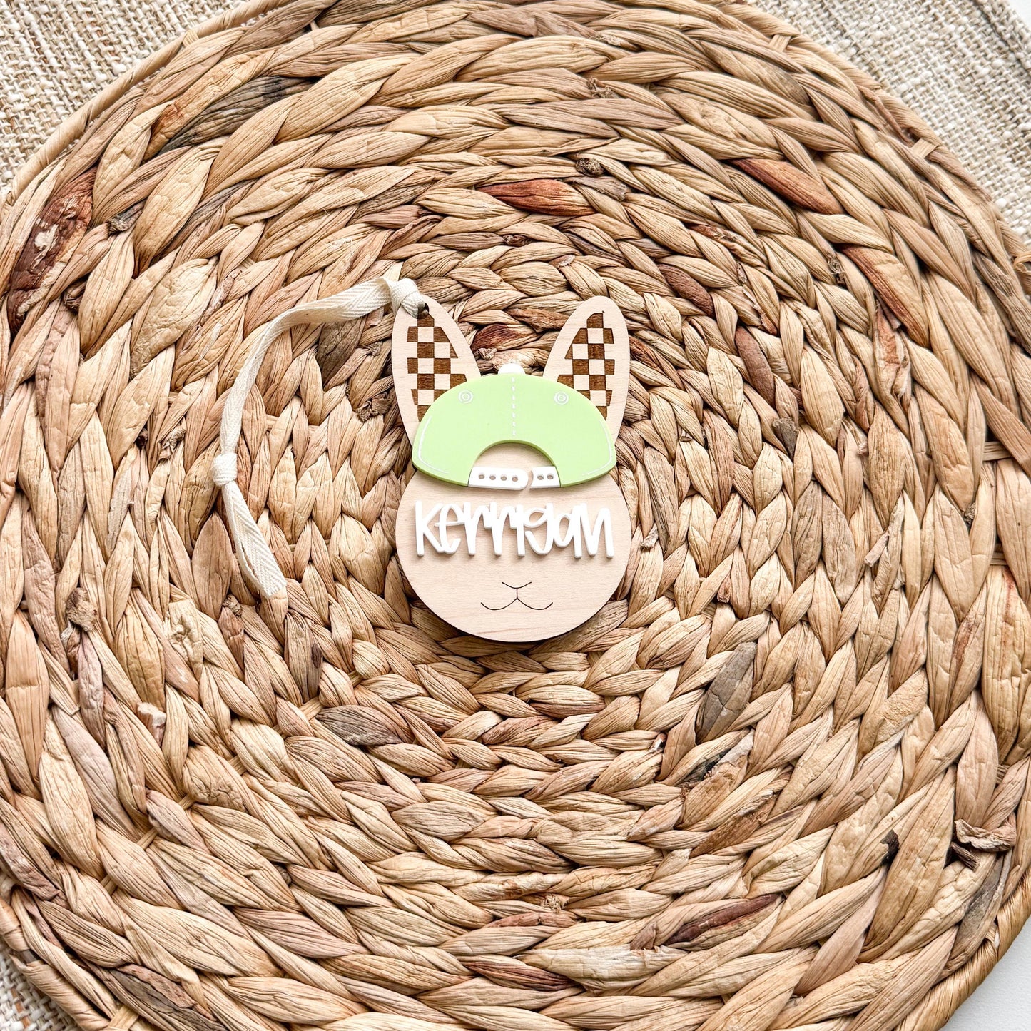 Easter Bunny Basket Tag | Checkerboard Personalized Basket Tags | Gift for kids | Name Tag for gifts | Custom Gift Tag | Egg | Motocross