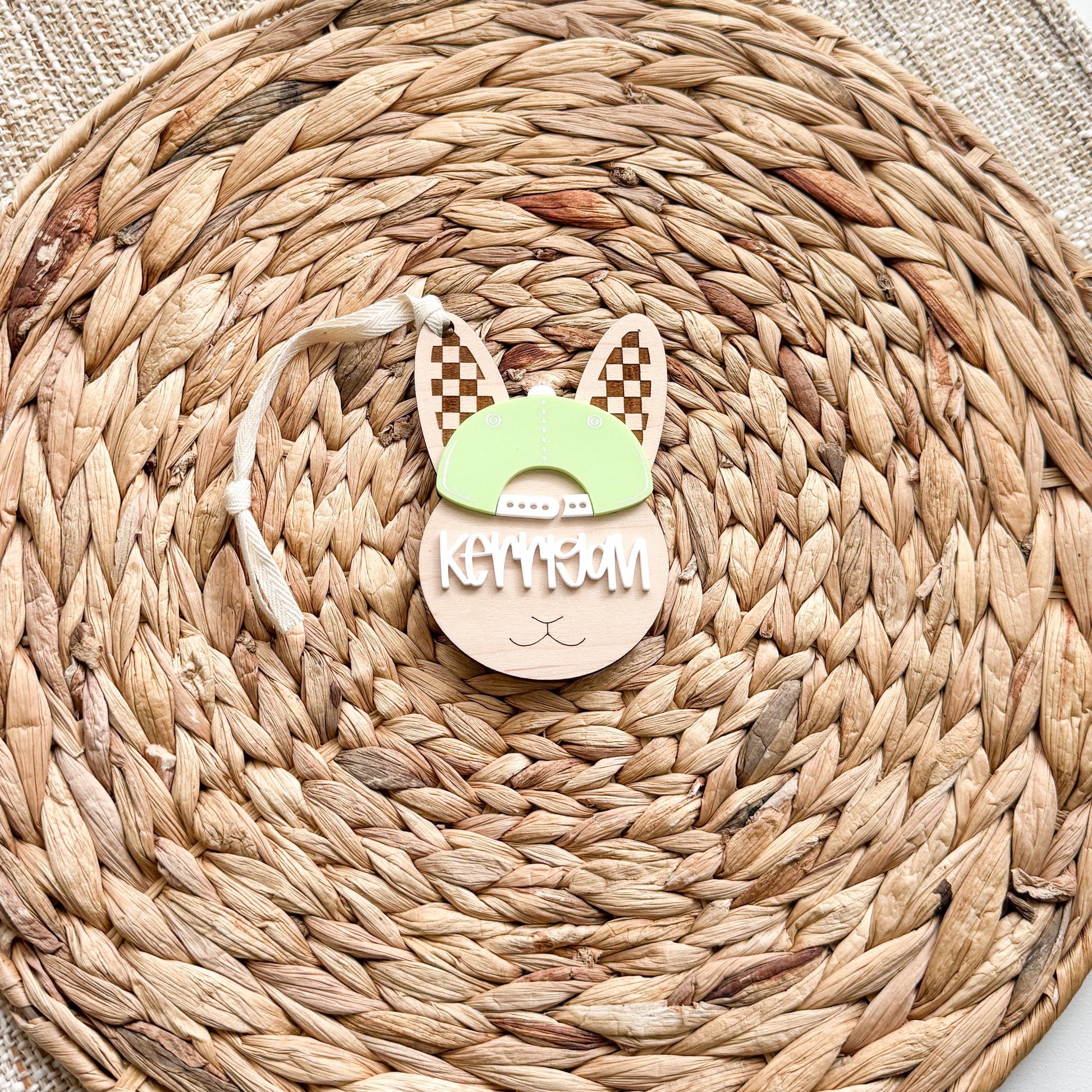 Easter Bunny Basket Tag | Checkerboard Personalized Basket Tags | Gift for kids | Name Tag for gifts | Custom Gift Tag | Egg | Motocross