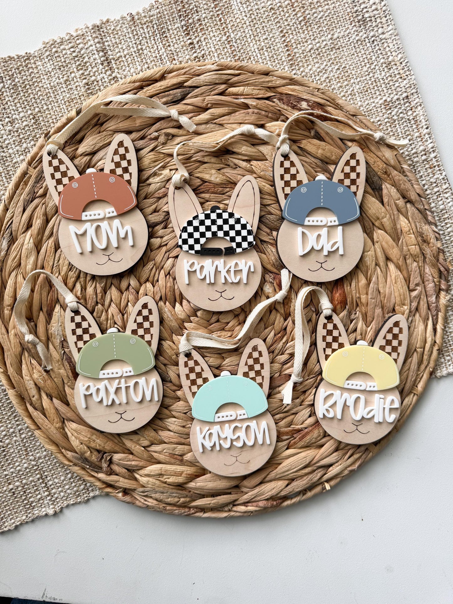 Personalized Easter Basket Tag | Custom Basket Name Tags | kids | Egg Bunny Chick Goose Butterfly
