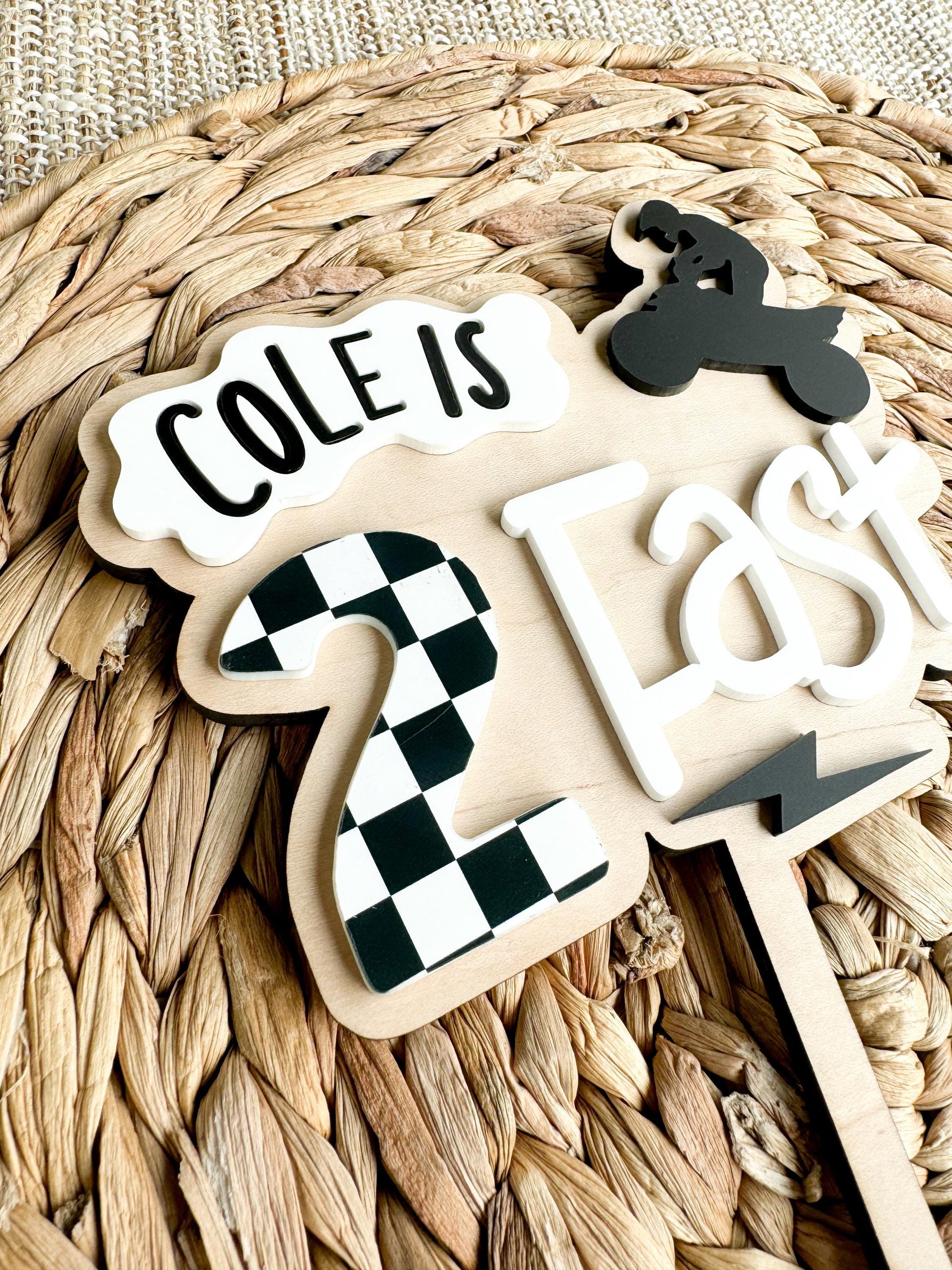 Two Fast Cake Topper: 2nd Birthday ATV Theme