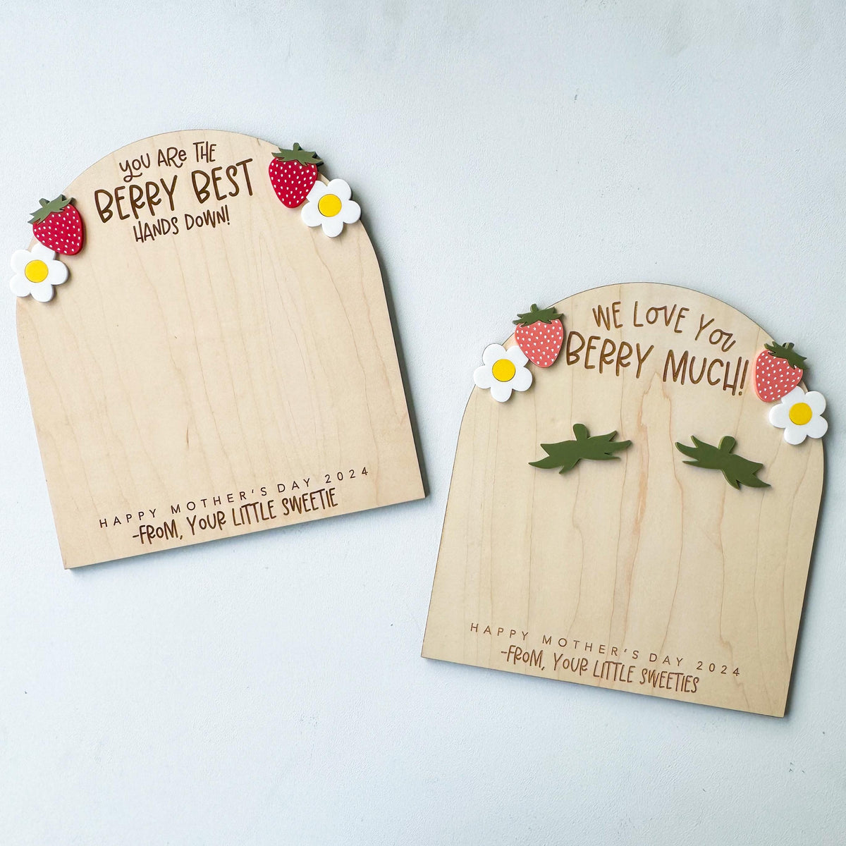 Personalized Mother's Day handprint sign with a custom bottom message