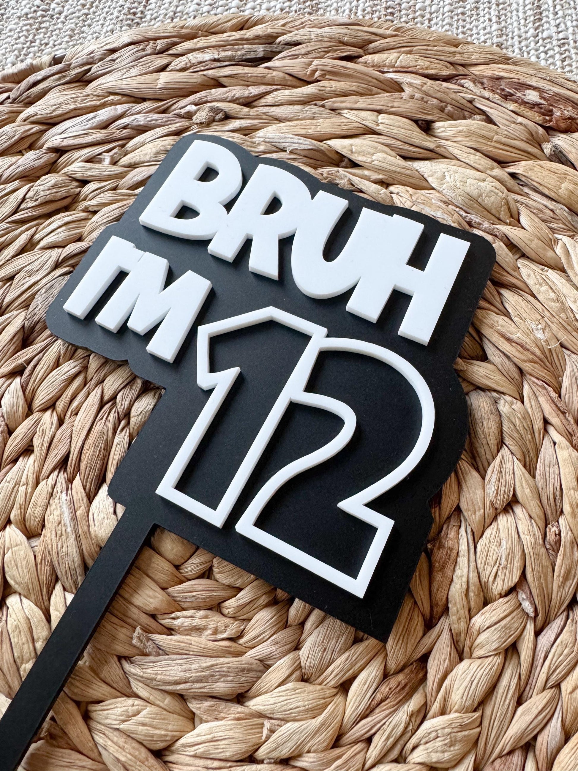 Birthday Party Cake Topper | Custom Party Decor | Bruh It’s My | boys birthday theme | Cake Topper Birthday | Personalized Teen Party Decor