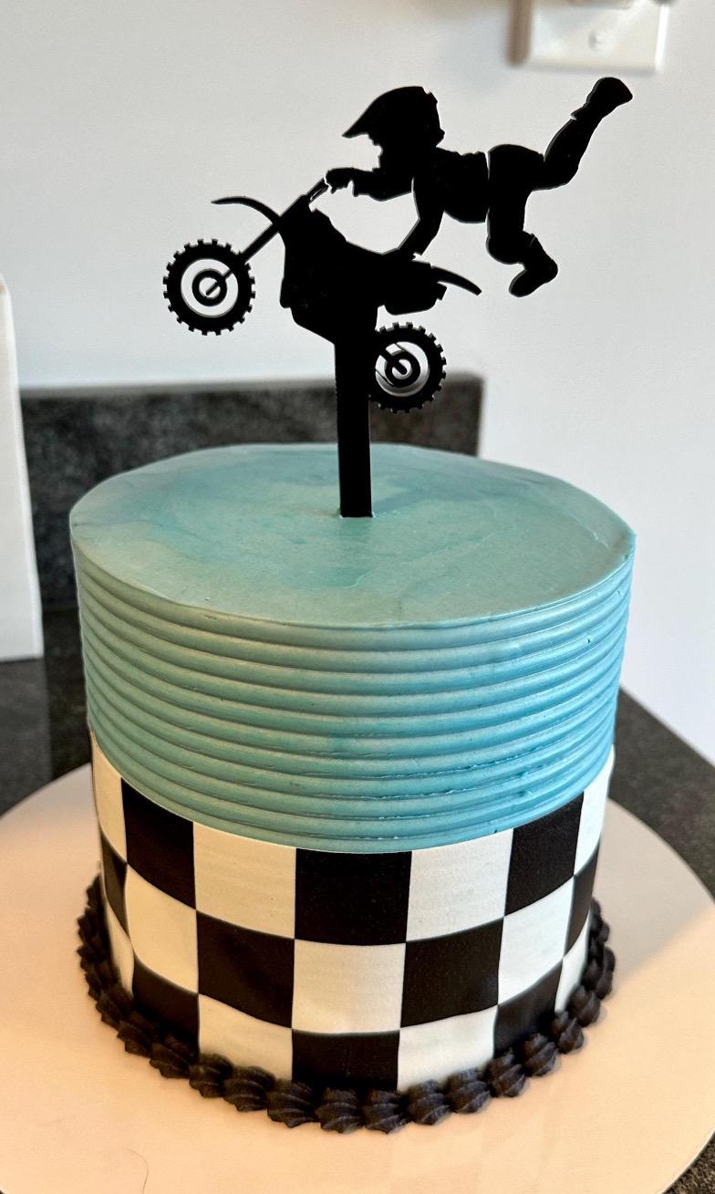 Acrylic Dirt Bike Cake Topper | Supercross Birthday Party Decor