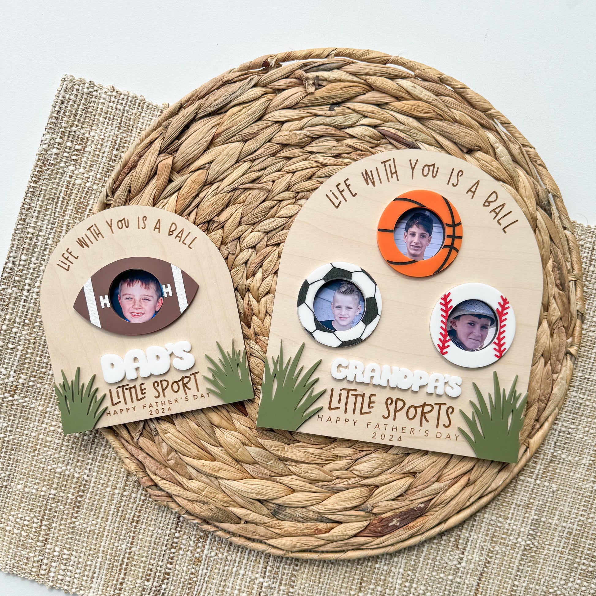 Personalized sports photo frame for Dad, Father's Day gift for sports dad and grandpa