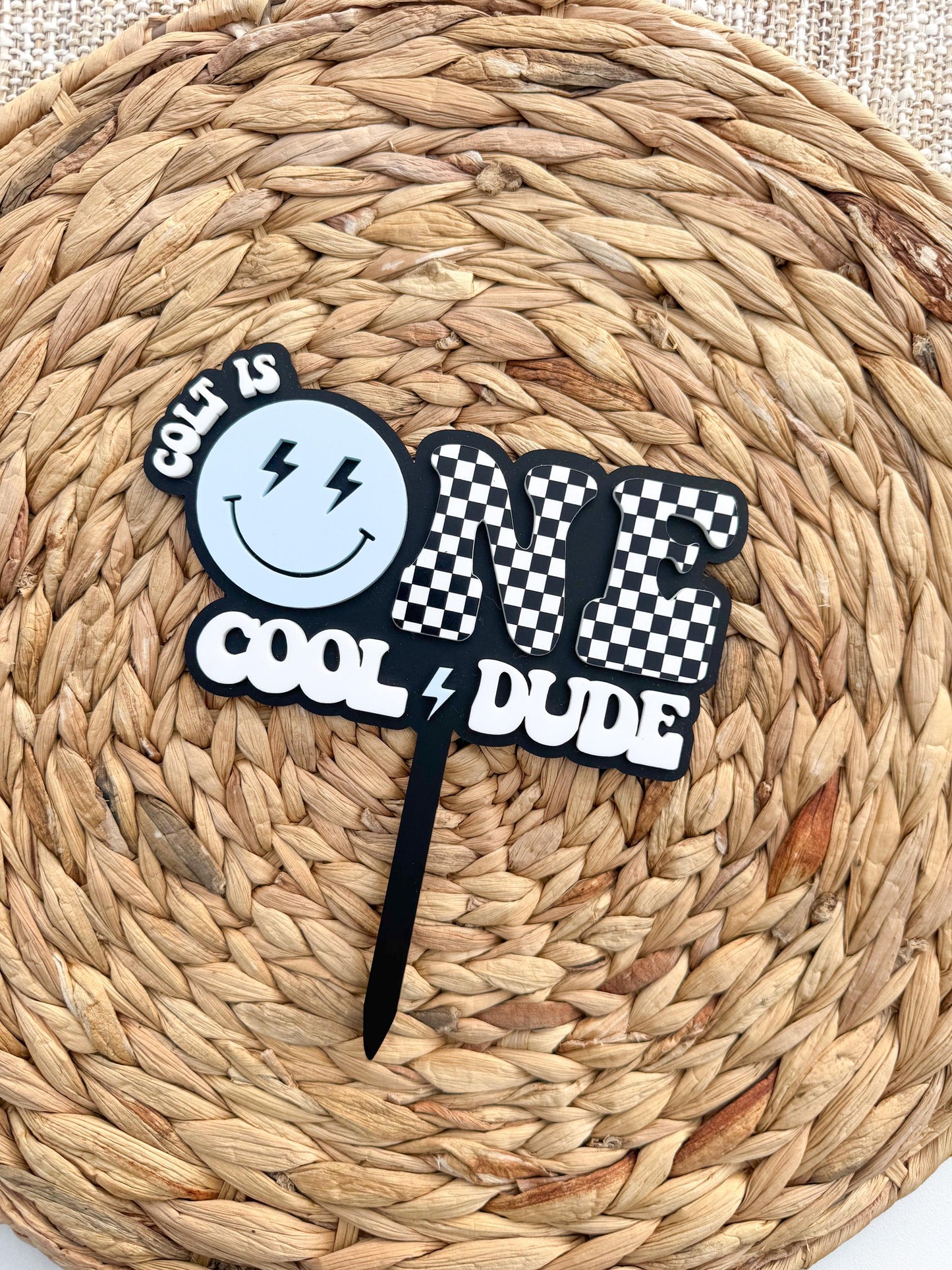 One Rad Dude Cake Topper | First Birthday Party Decoration | Happy 1st decor