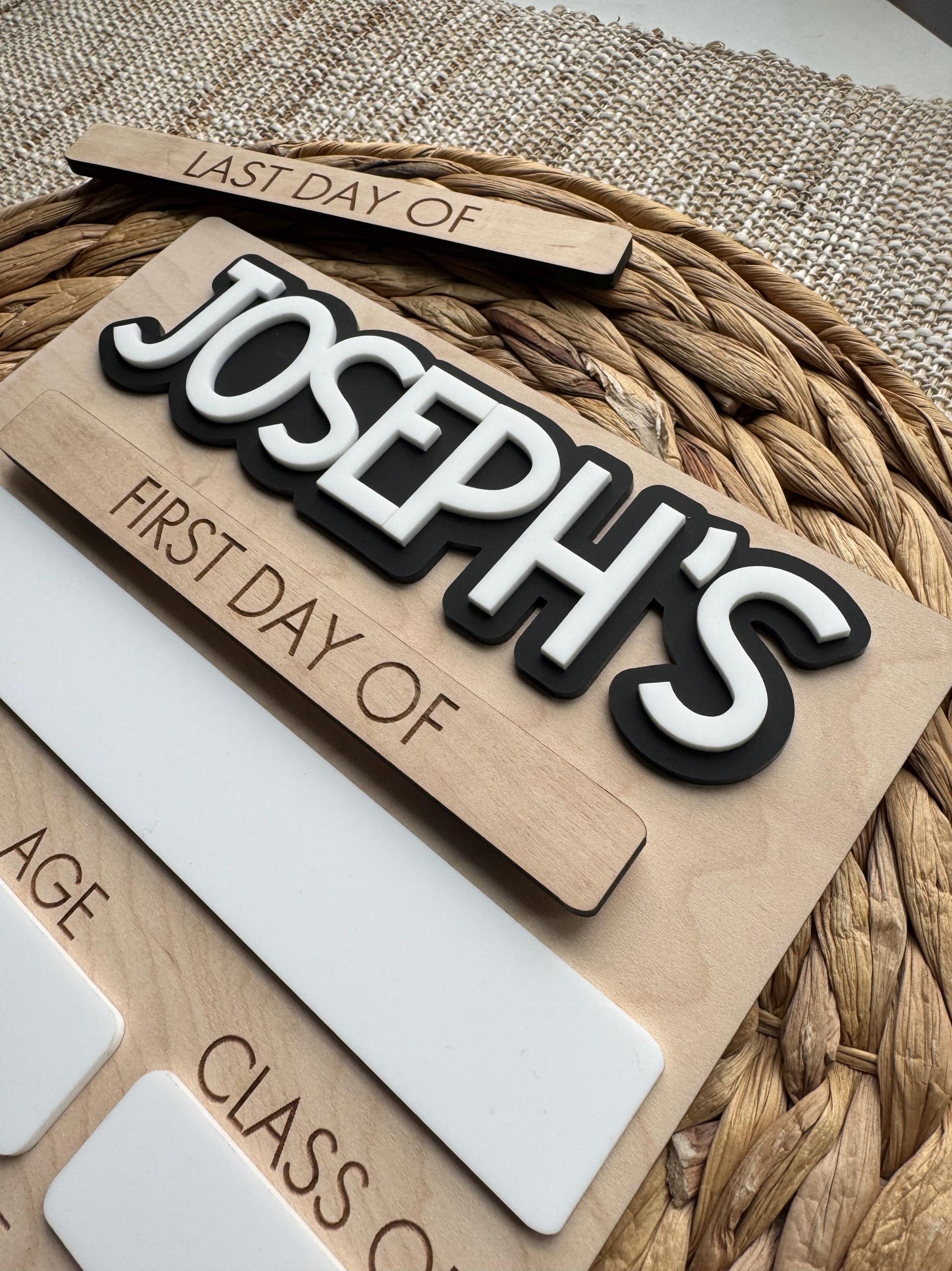 Back To School Sign | Custom First Day Of School Keepsake for Kids | Last Day of School | Interchangeable Dry Erase | Reusable Board