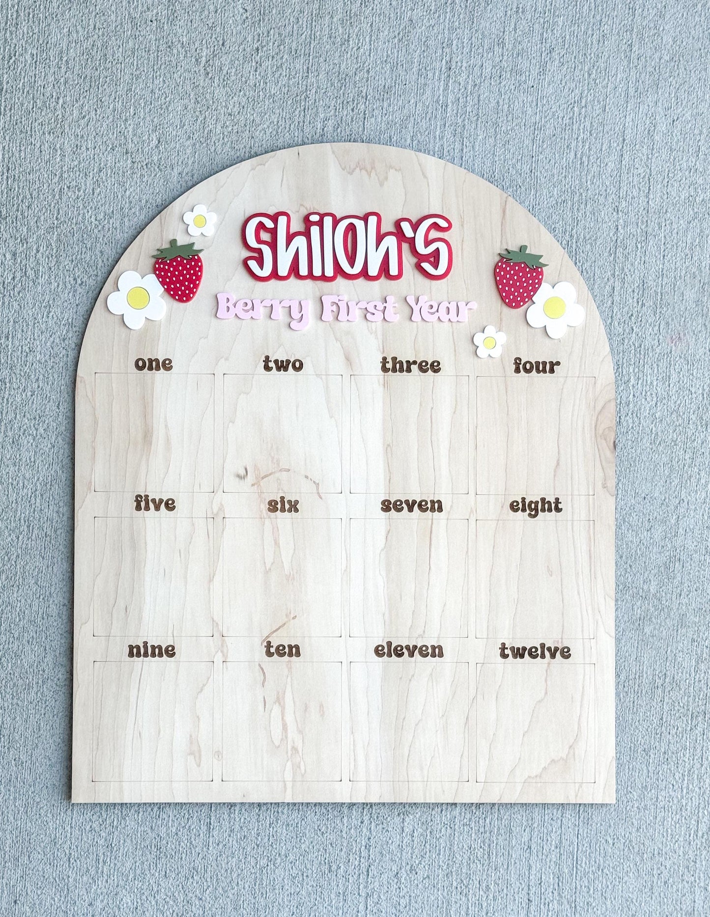 Beary First Year Photo Board |1st Birthday Milestones Display Party Decor