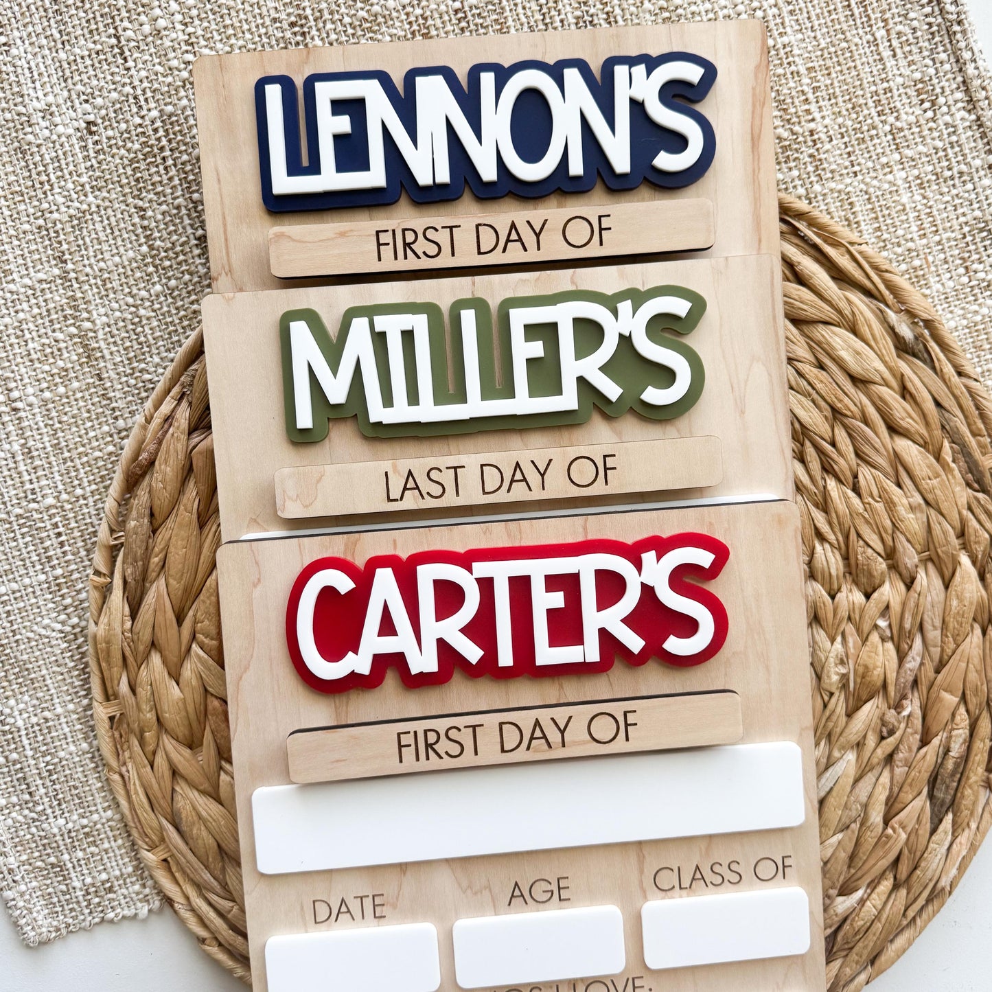 Back To School Sign | Custom First Day Of School Keepsake for Kids | Last Day of School | Interchangeable Dry Erase | Reusable Board