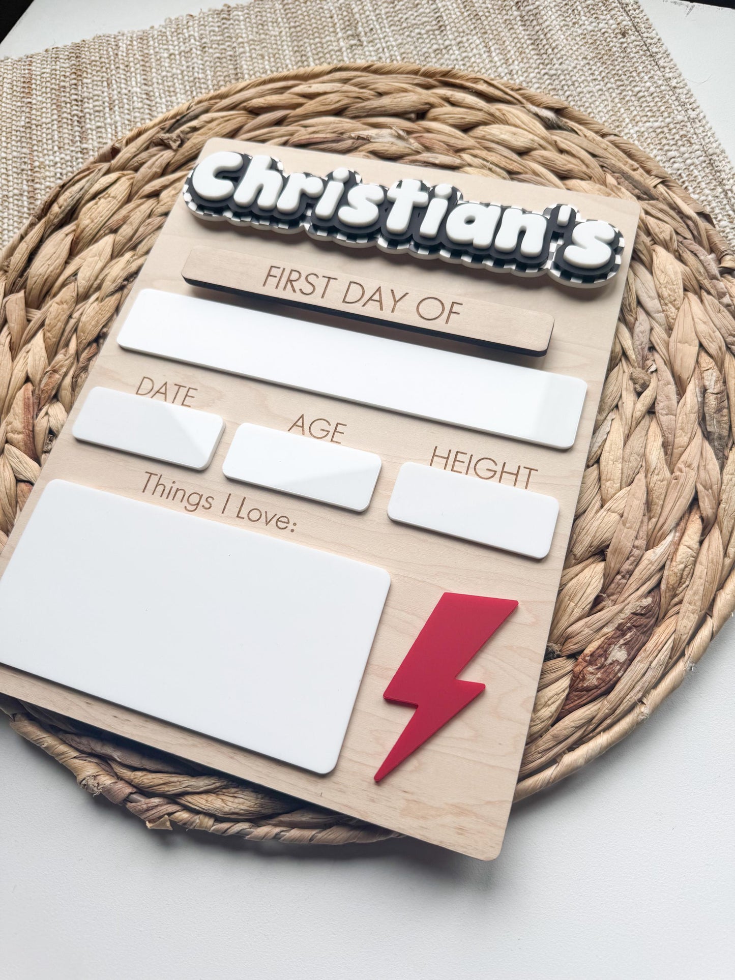 Personalized First Day Of School | Back To School Sign | Last Day of School Sign For Kids | Interchangeable Dry Erase Sign | Reusable Board