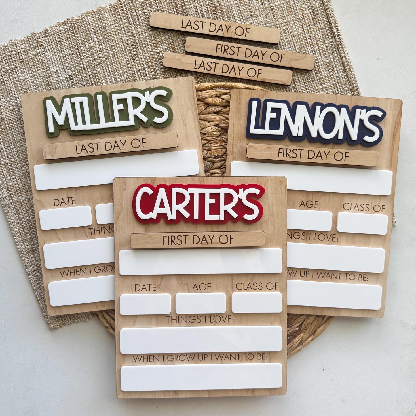 Personalized Back To School Sign | First Day Of School | Last Day of School Sign For Kids | Interchangeable Dry Erase Sign | Reusable Board
