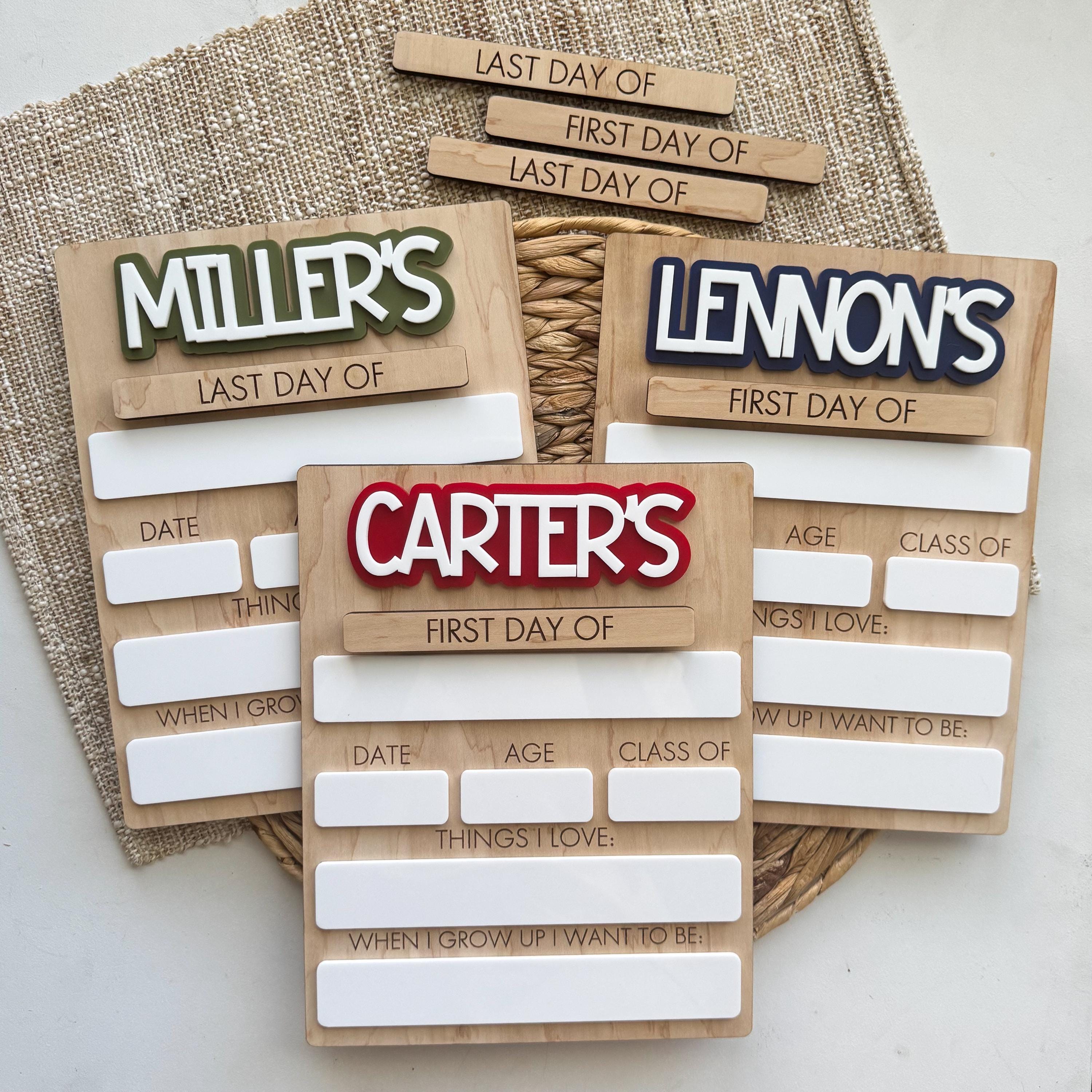 Personalized Back To School Sign | First Day Of School | Last Day of School Sign For Kids | Interchangeable Dry Erase Sign | Reusable Board
