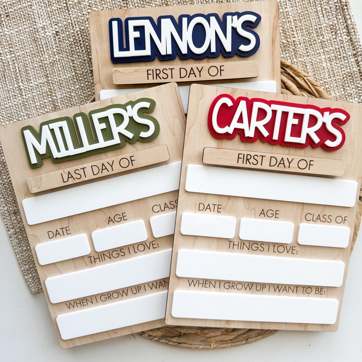 Personalized Back To School Sign | First Day Of School | Last Day of School Sign For Kids | Interchangeable Dry Erase Sign | Reusable Board