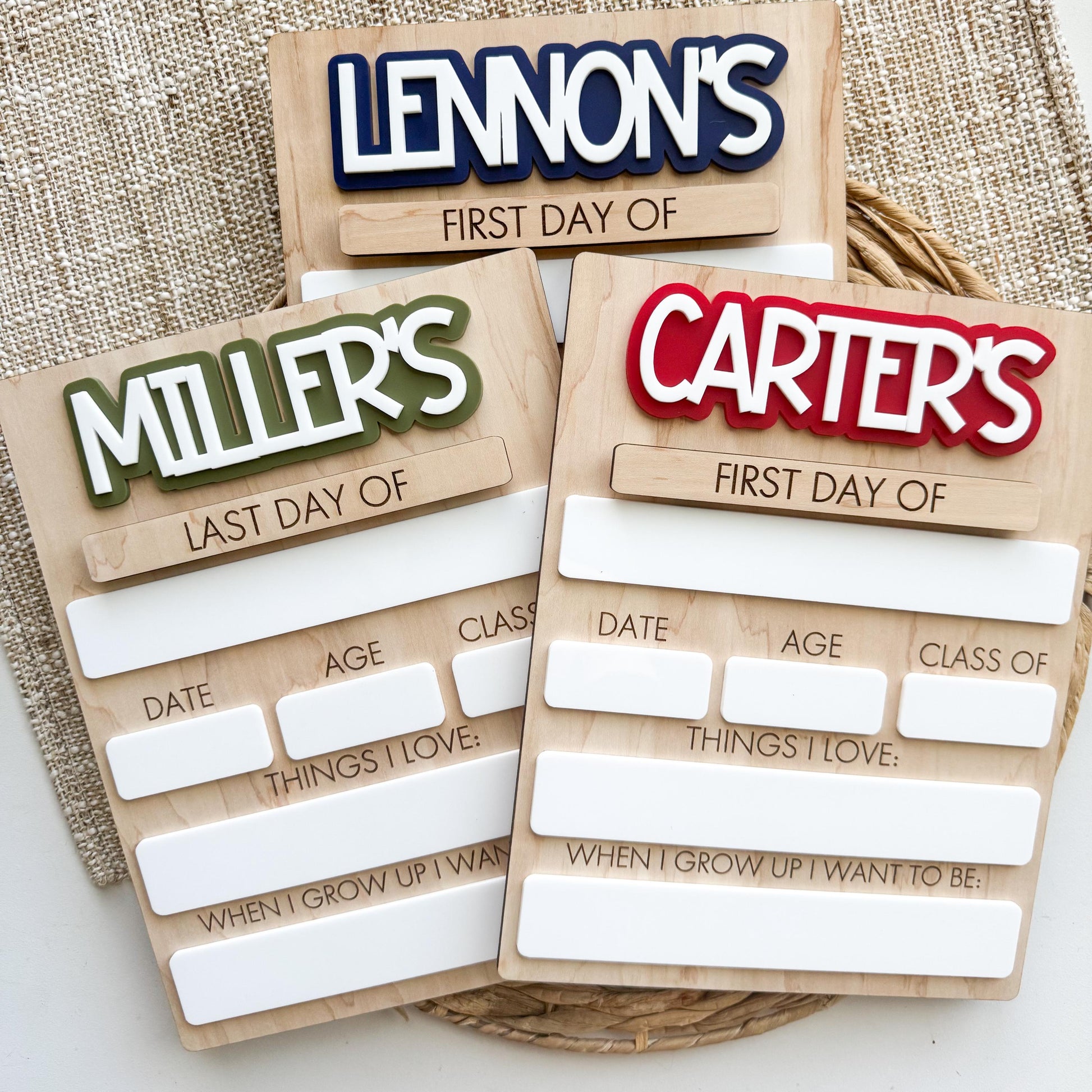 Personalized Back To School Sign | First Day Of School | Last Day of School Sign For Kids | Interchangeable Dry Erase Sign | Reusable Board