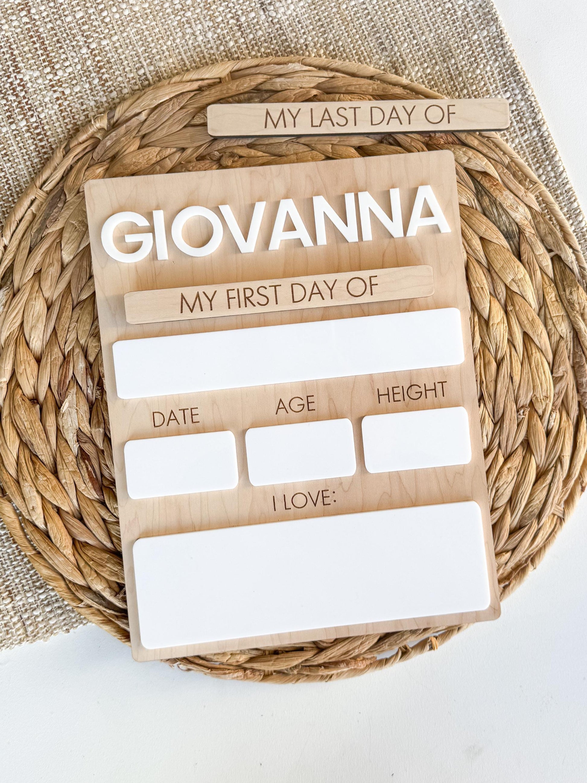 Personalized Back To School Sign | First Day Of School | Last Day of School Sign For Kids | Interchangeable Dry Erase Sign | Reusable Board