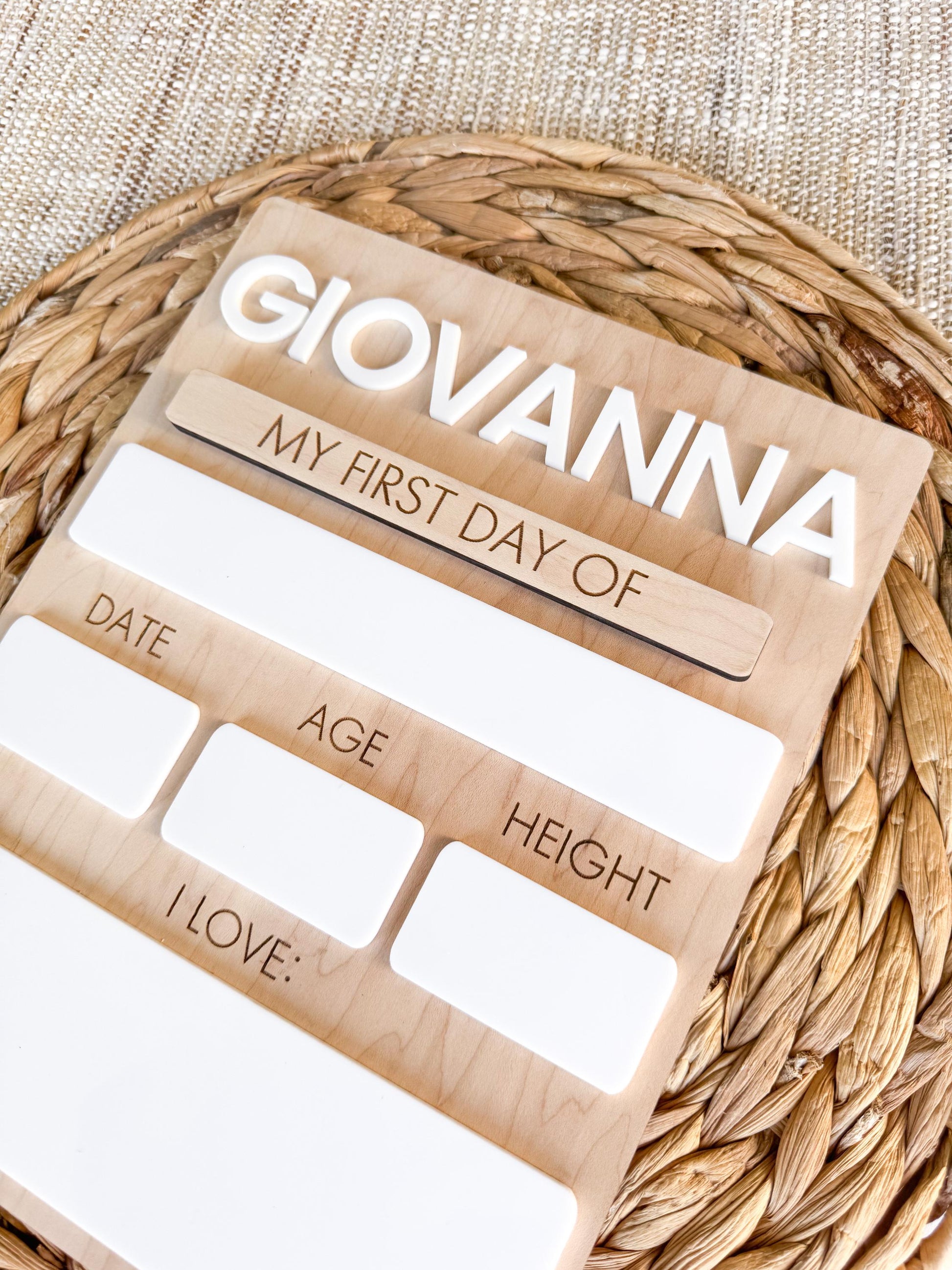 Personalized Back To School Sign | First Day Of School | Last Day of School Sign For Kids | Interchangeable Dry Erase Sign | Reusable Board