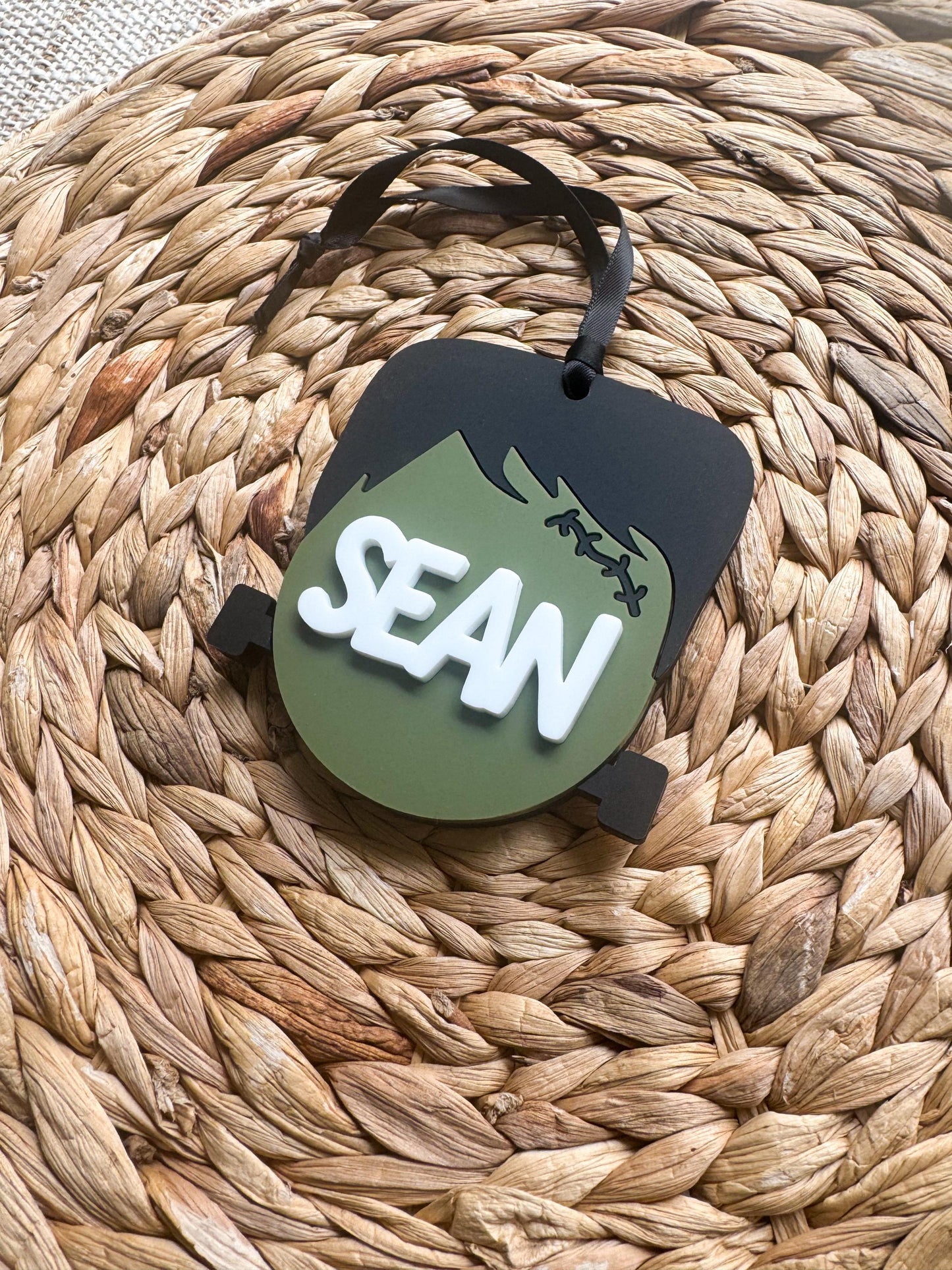 Personalized 3D acrylic Halloween gift tag for boo baskets and trick-or-treat bags