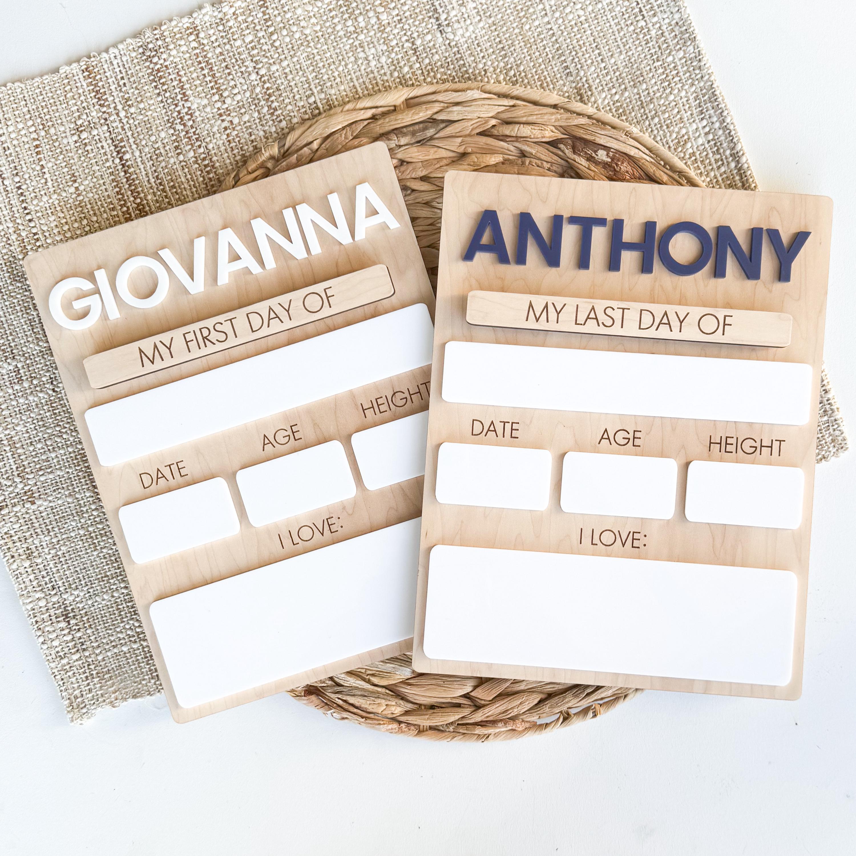 Personalized Back To School Sign | First Day Of School | Last Day of School Sign For Kids | Interchangeable Dry Erase Sign | Reusable Board