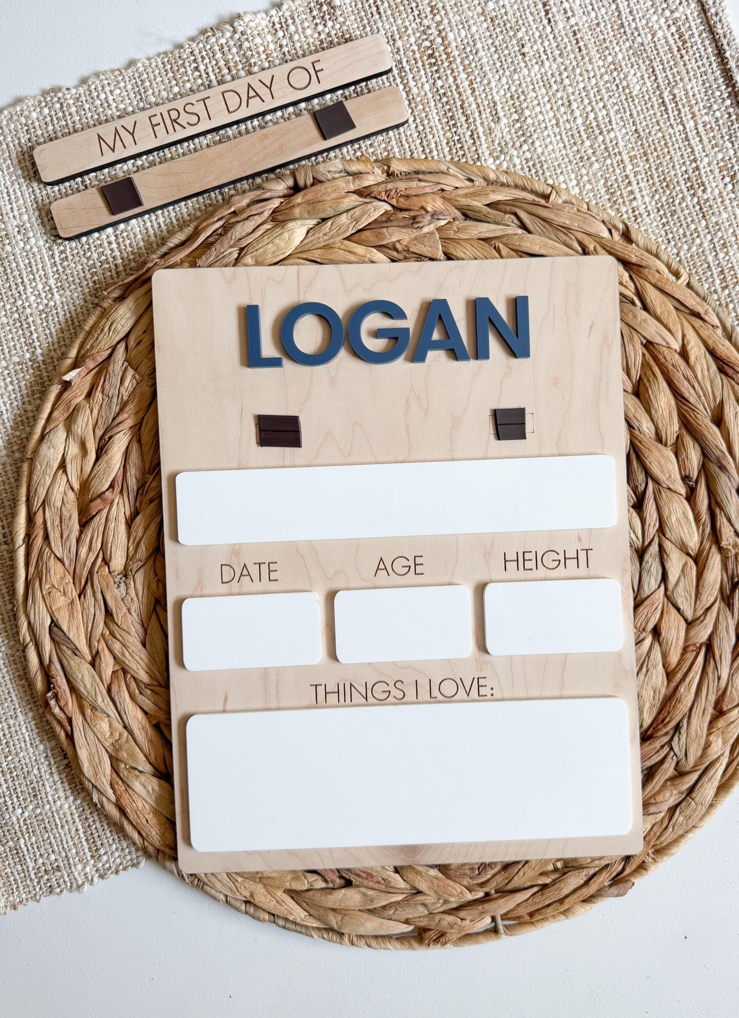 Personalized Back To School Sign | First Day Of School | Last Day of School Sign For Kids | Interchangeable Dry Erase Sign | Reusable Board
