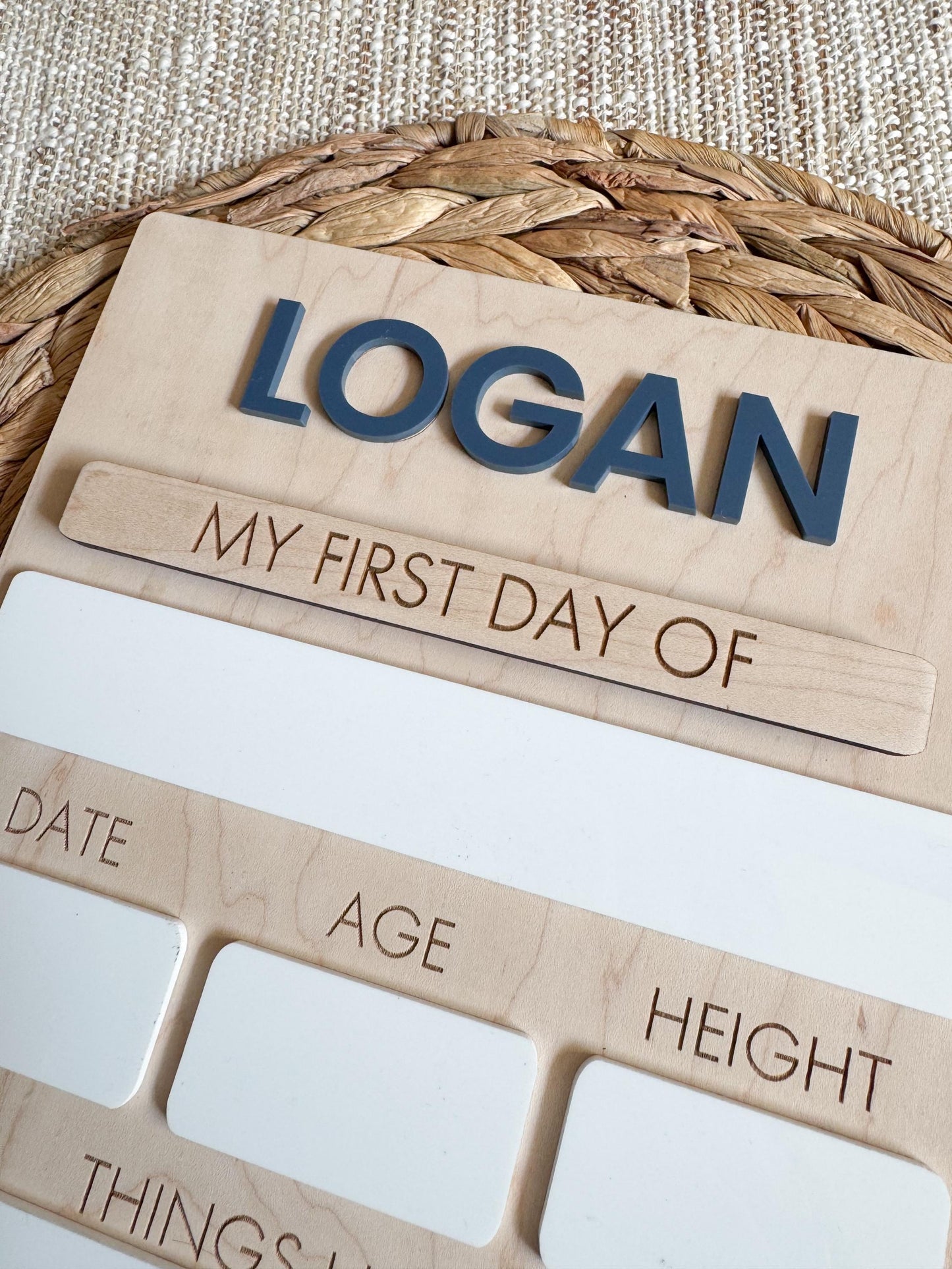 Personalized Back To School Sign | First Day Of School | Last Day of School Sign For Kids | Interchangeable Dry Erase Sign | Reusable Board