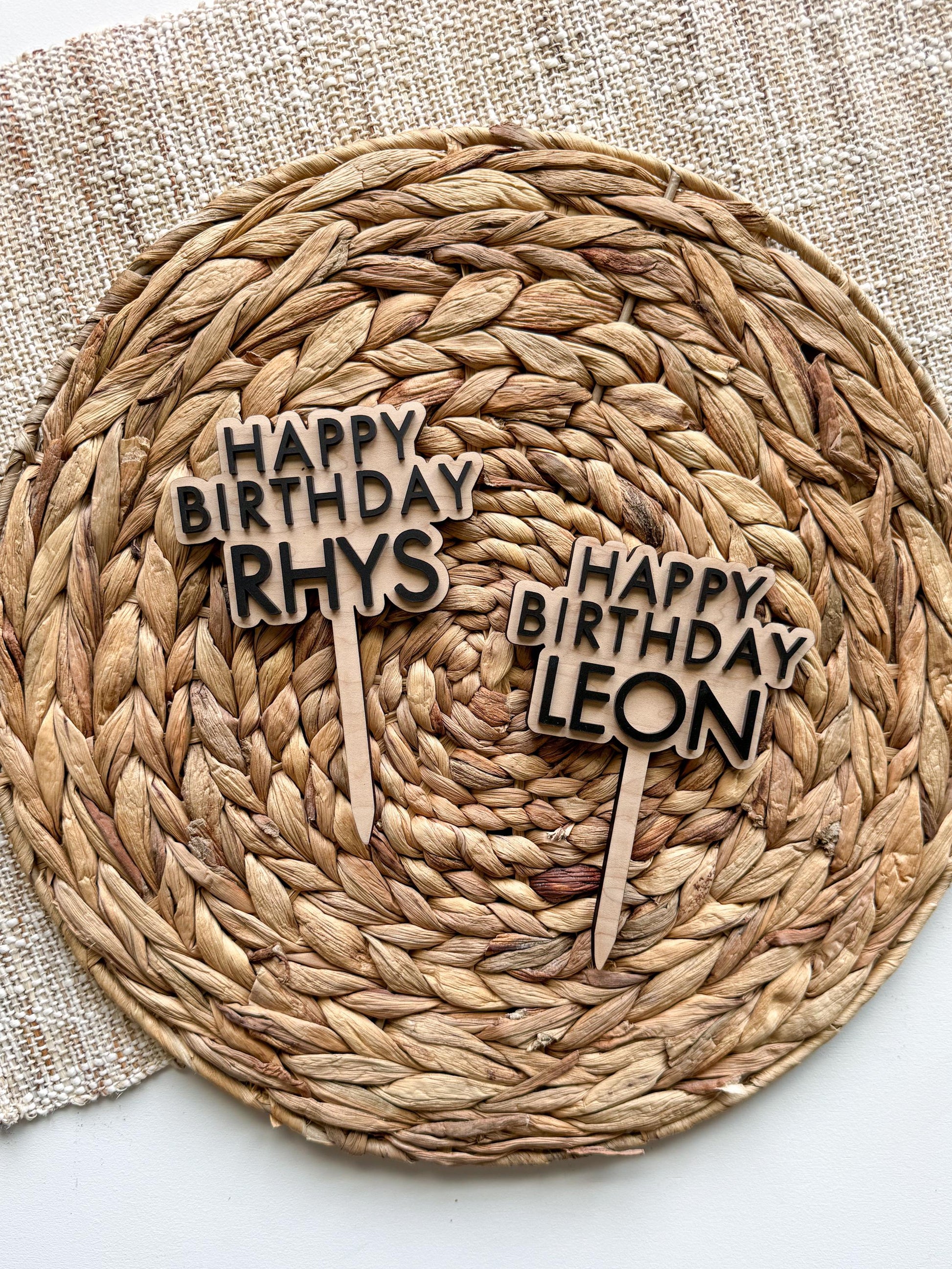 Happy Birthday Cake Topper | Custom Party Decor | girls birthday Party | boys birthday theme | Layered Keepsake | Simple Adult Party Decor