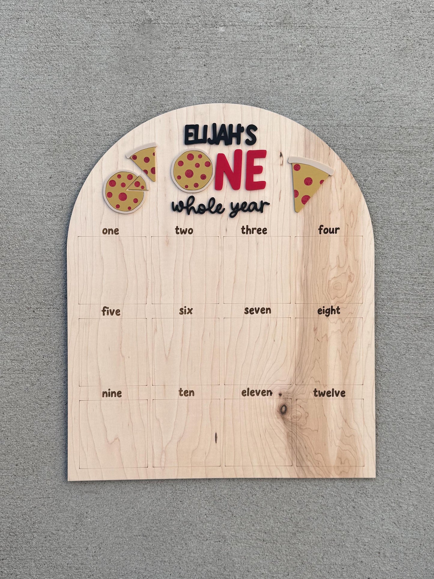 Fourth Birthday Cake Topper, Pizza Party Decor, Personalized Kids Bday Decoration, Custom Name Option