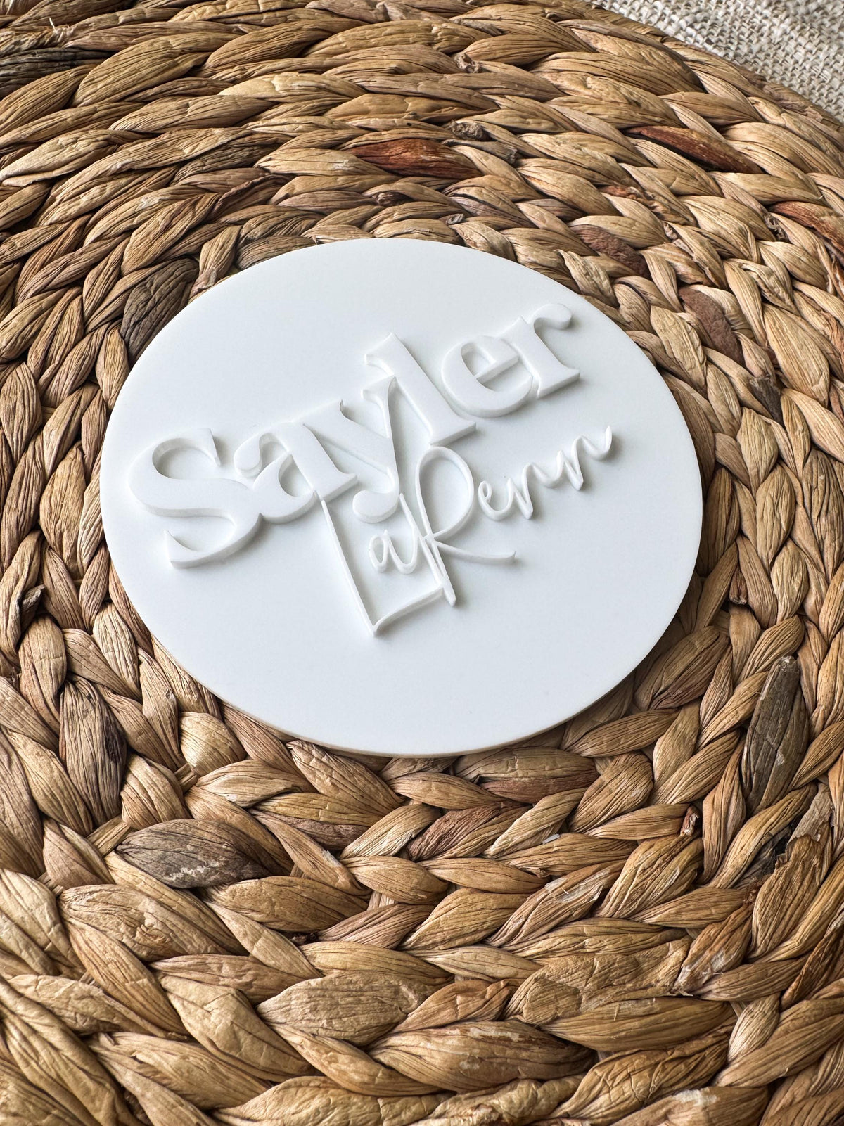 Personalized baby name sign for hospital arrival photos