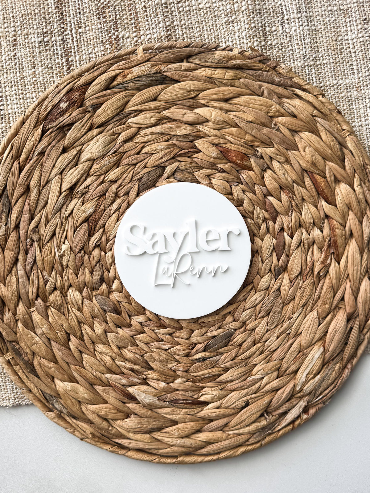 Lightweight acrylic baby name sign for newborn photo shoots