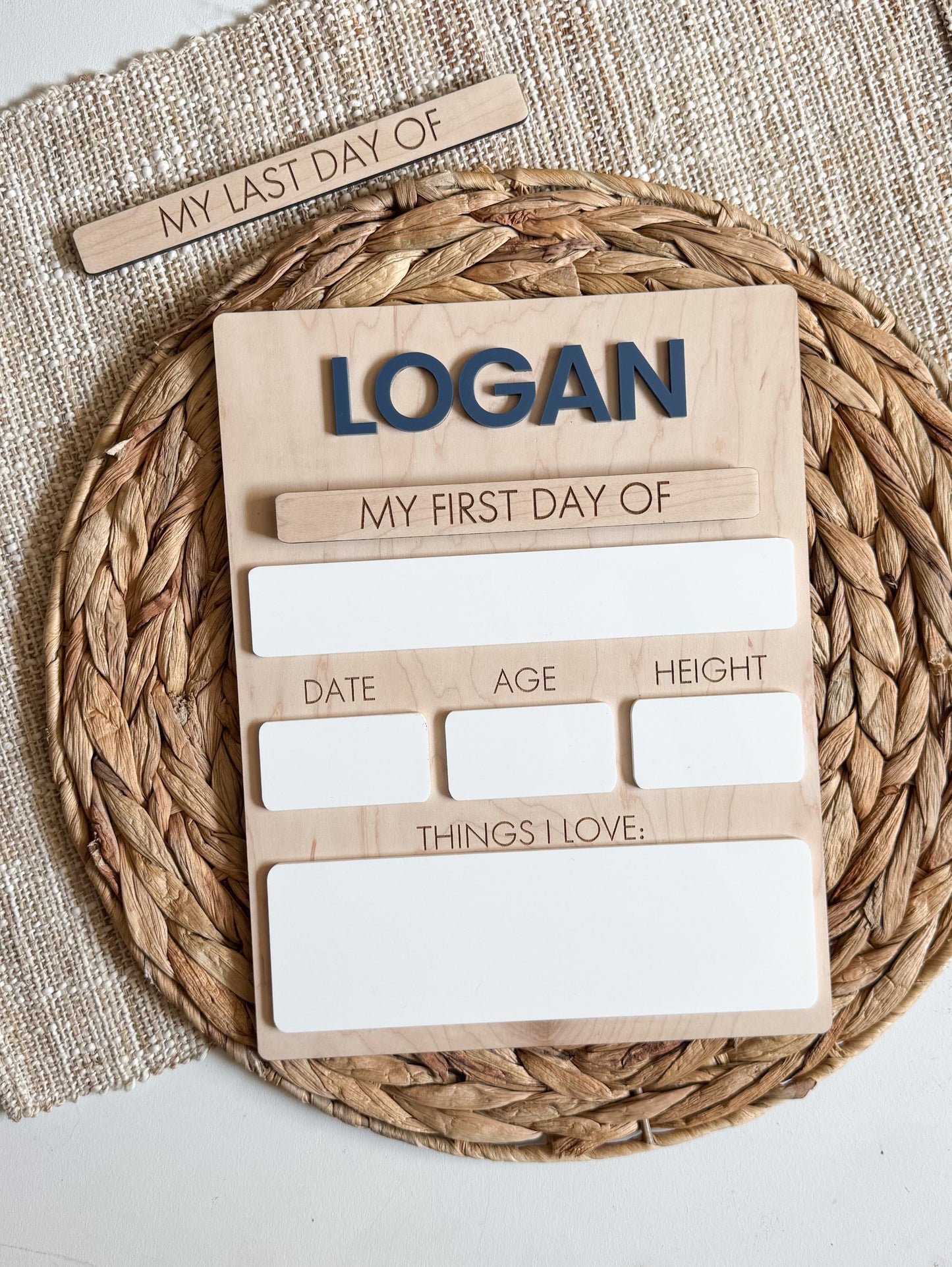Personalized Back To School Sign | First Day Of School | Last Day of School Sign For Kids | Interchangeable Dry Erase Sign | Reusable Board