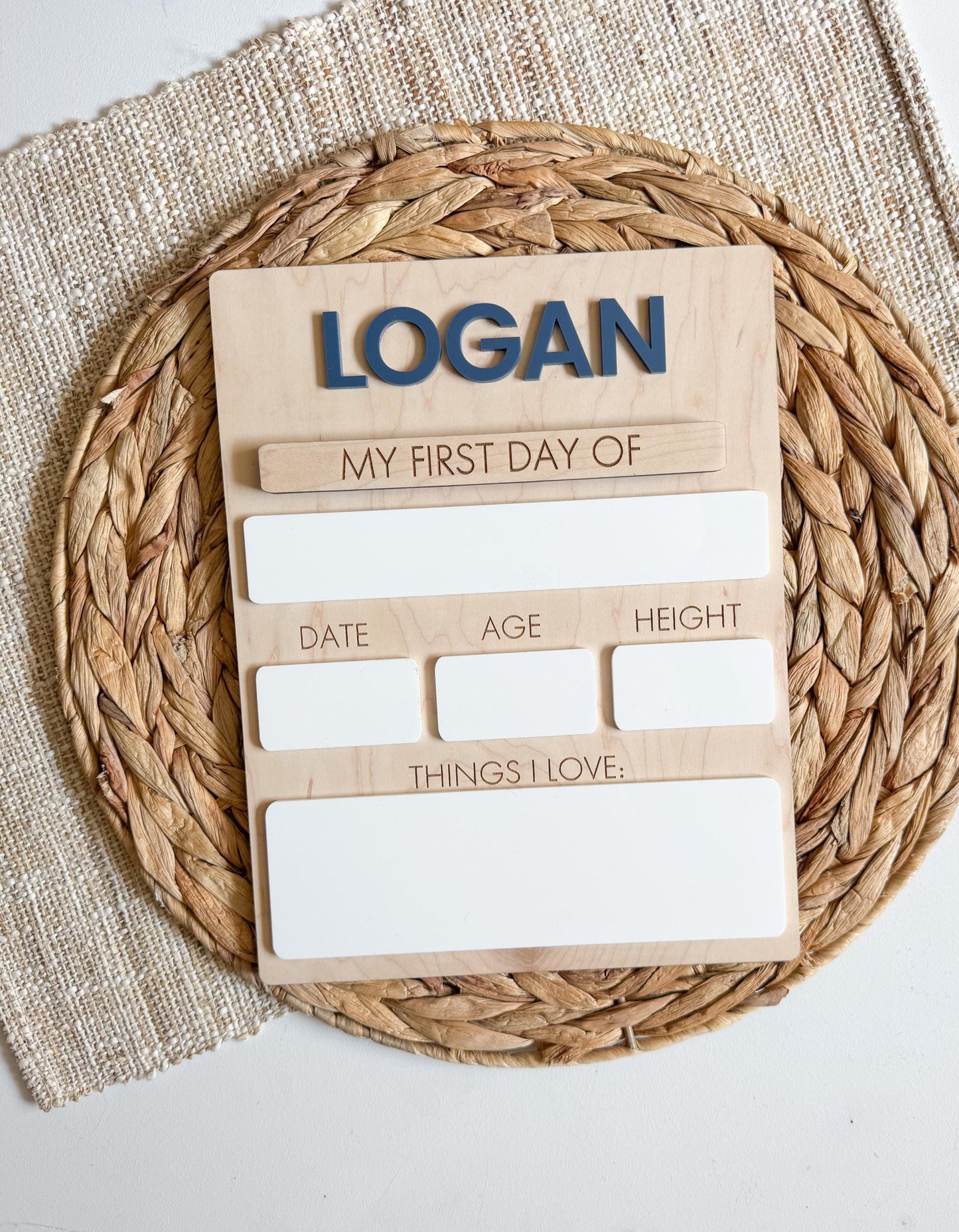 Personalized Back To School Sign | First Day Of School | Last Day of School Sign For Kids | Interchangeable Dry Erase Sign | Reusable Board