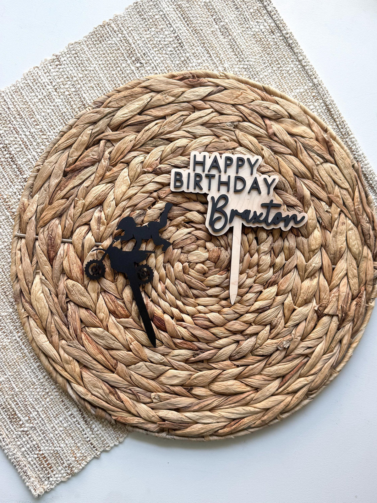 Dirt Bike Cake Topper, Motocross Birthday Cake Decor, Supercross Racing Party, Boys Birthday Cake Decoration, Acrylic Cake Topper