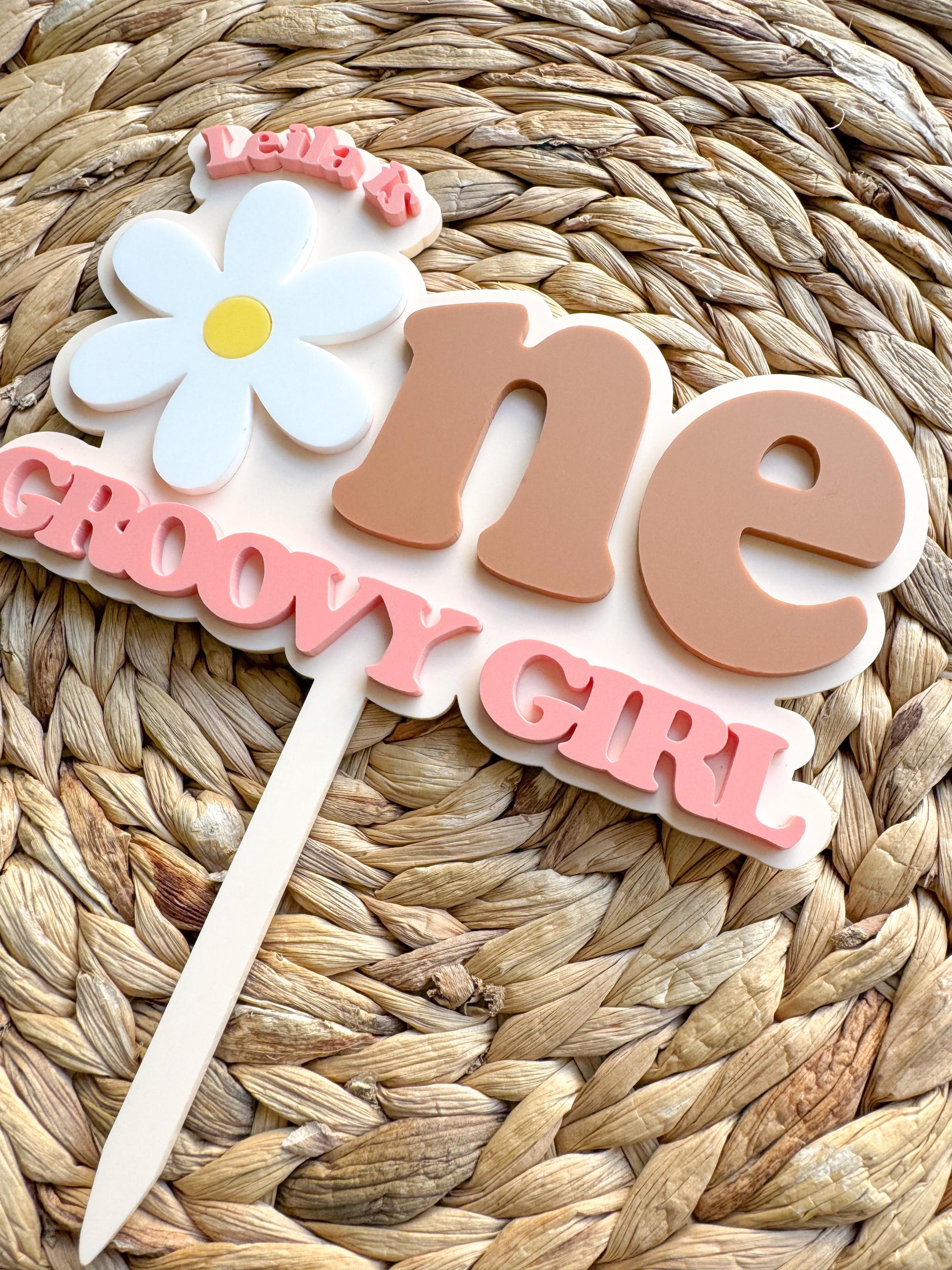 Groovy One Cake Topper | Retro Daisy First Birthday Decor