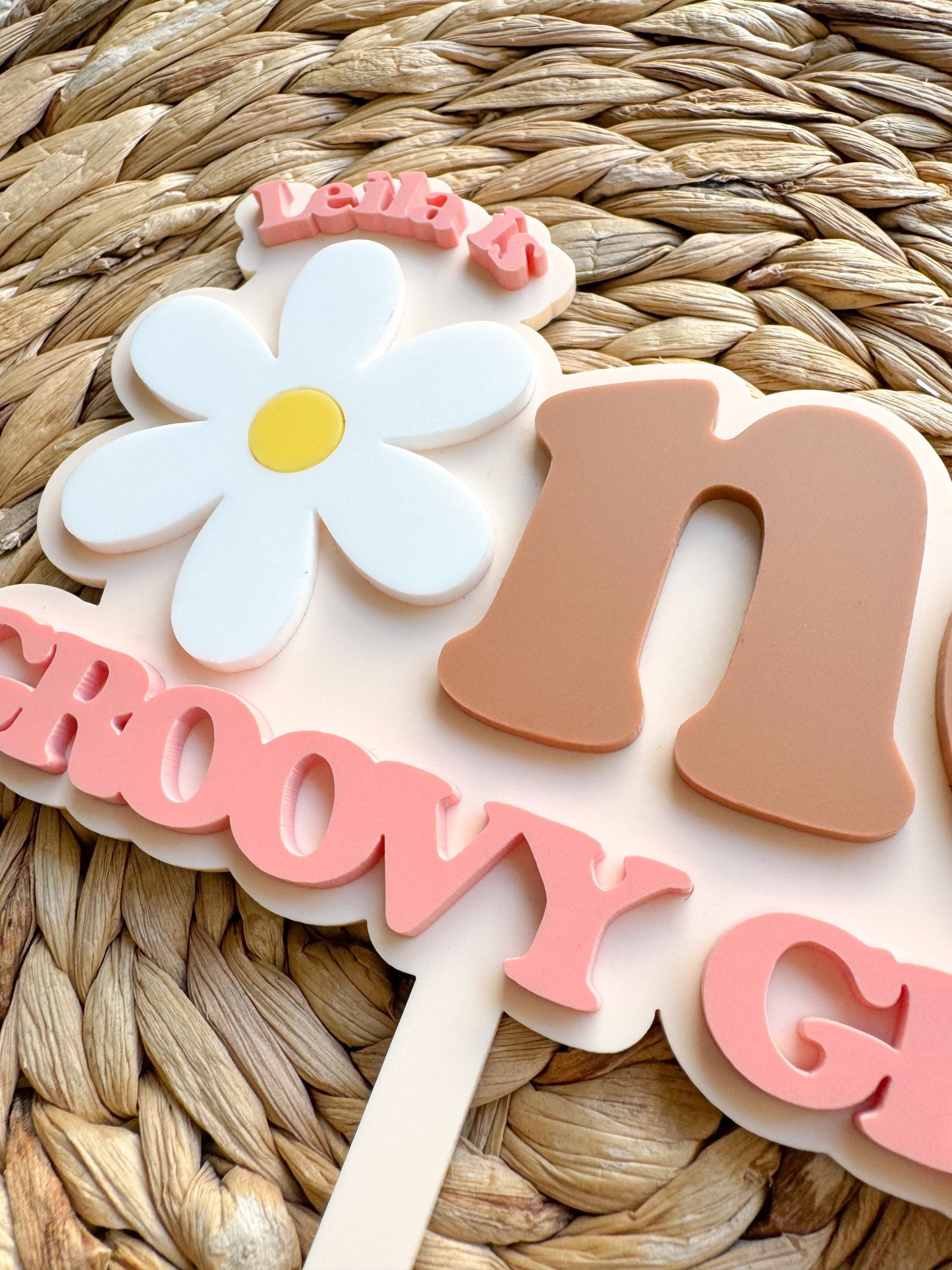 Groovy One Cake Topper | Retro Daisy First Birthday Decor