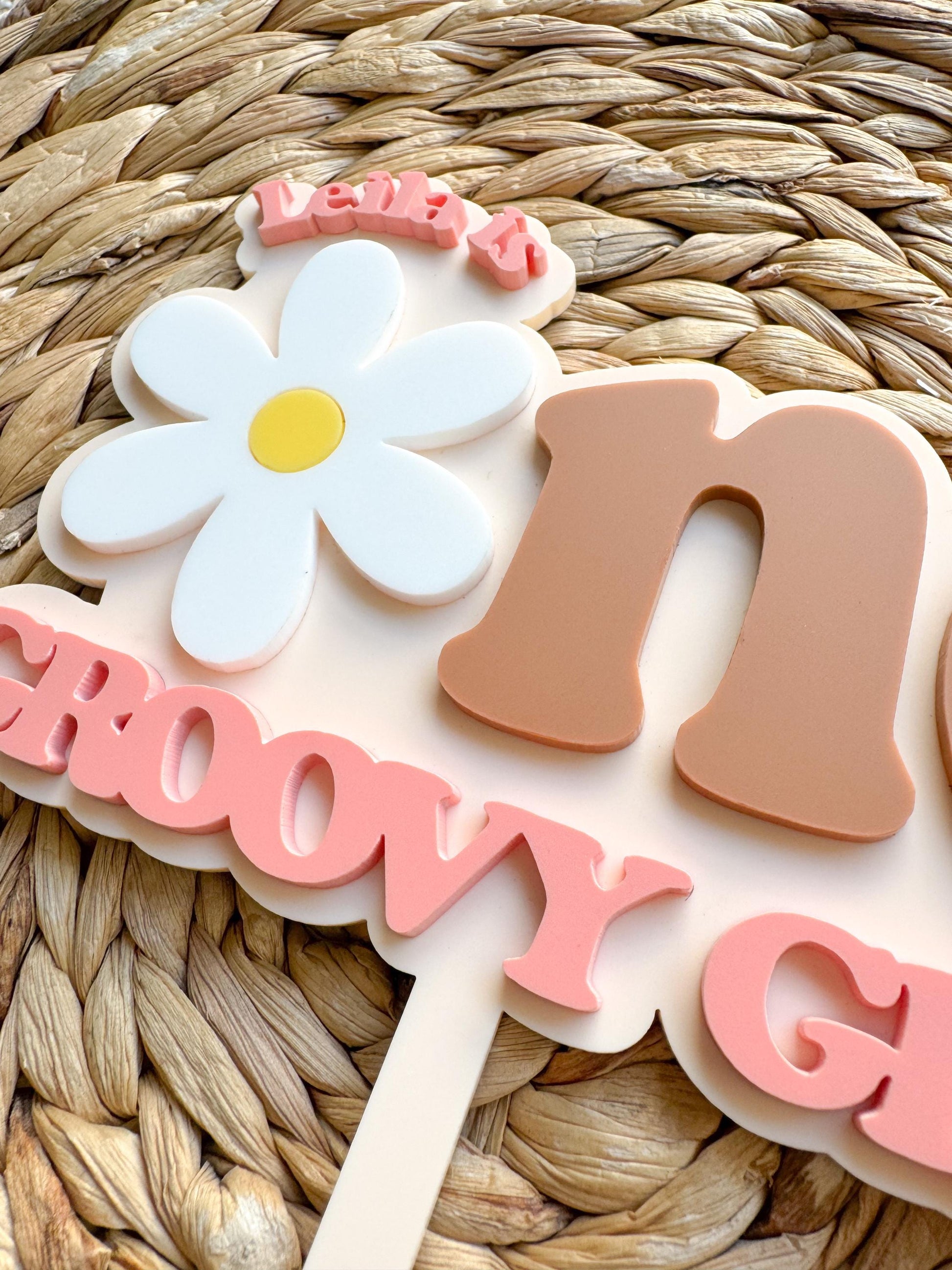 Groovy One Cake Topper | Retro Daisy First Birthday Decor