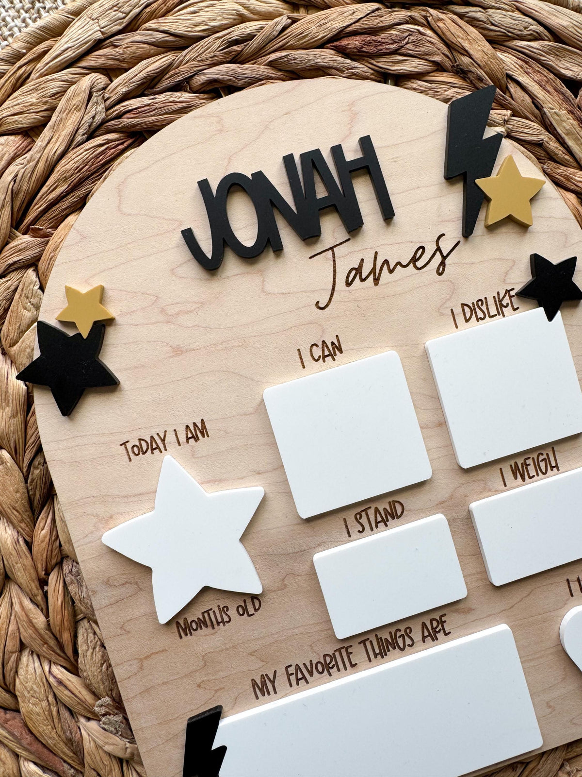 Monthly milestone sign, about 8 x 10 inches, for nursery decor