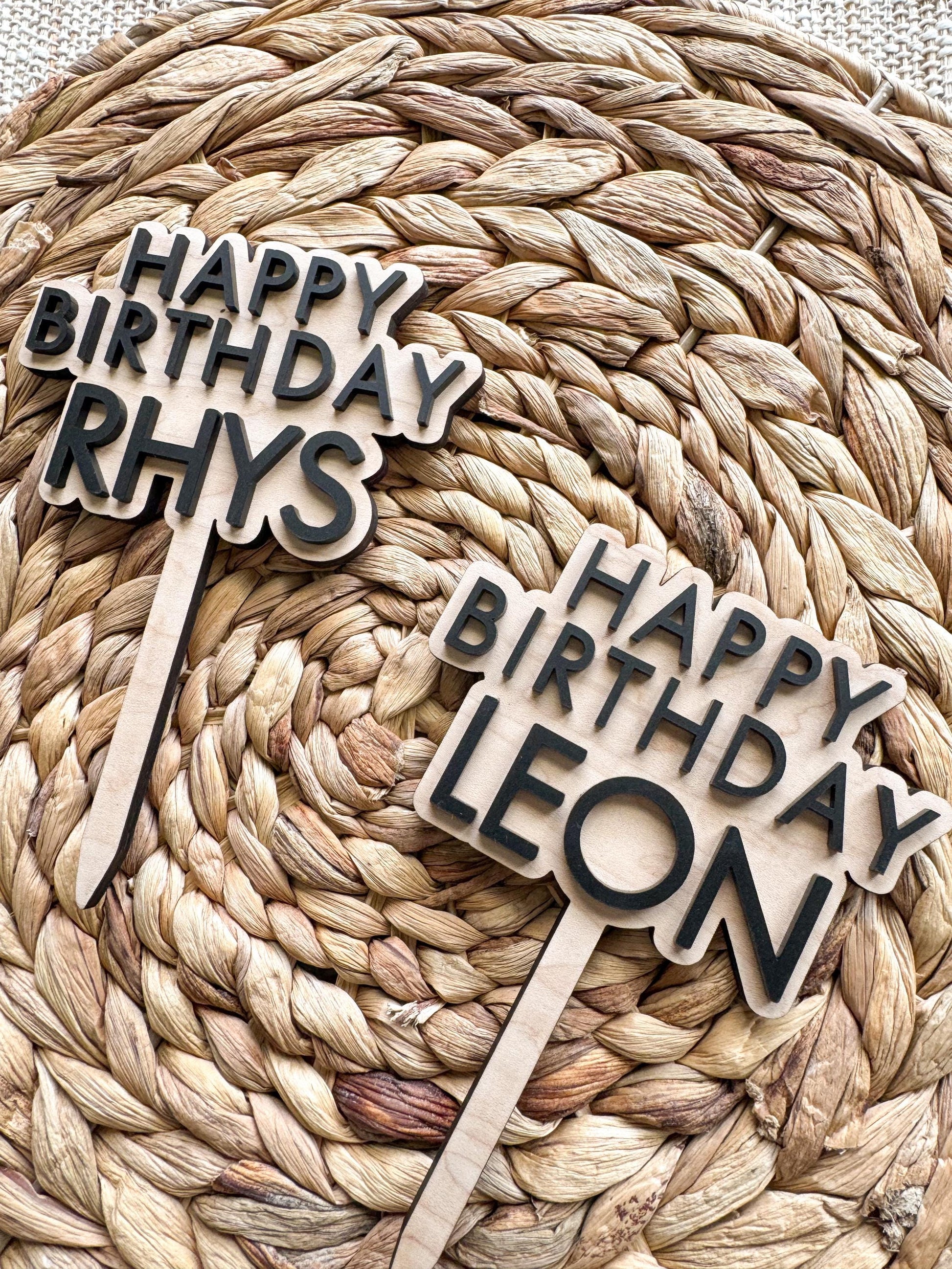 Happy Birthday Cake Topper | Custom Party Decor | girls birthday Party | boys birthday theme | Layered Keepsake | Simple Adult Party Decor