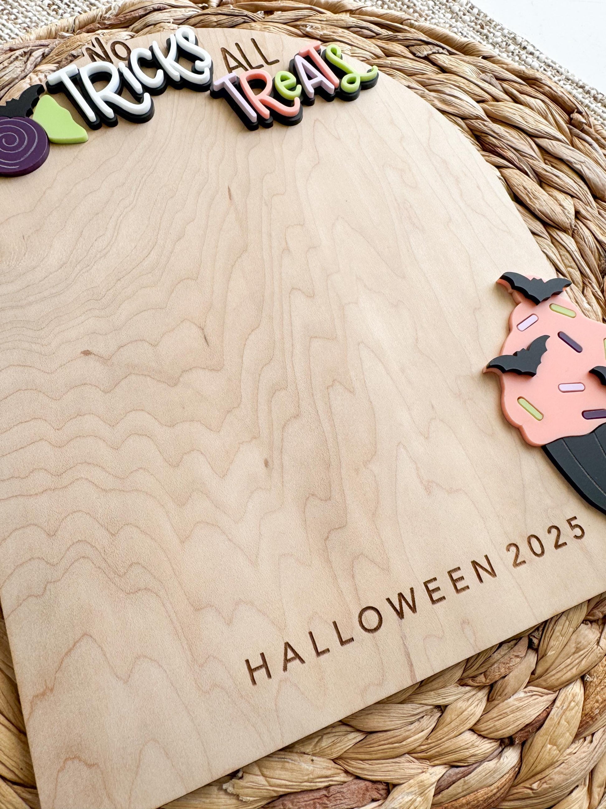 Halloween Handprint Sign | DIY Wooden Keepsake, Grandparent Gift