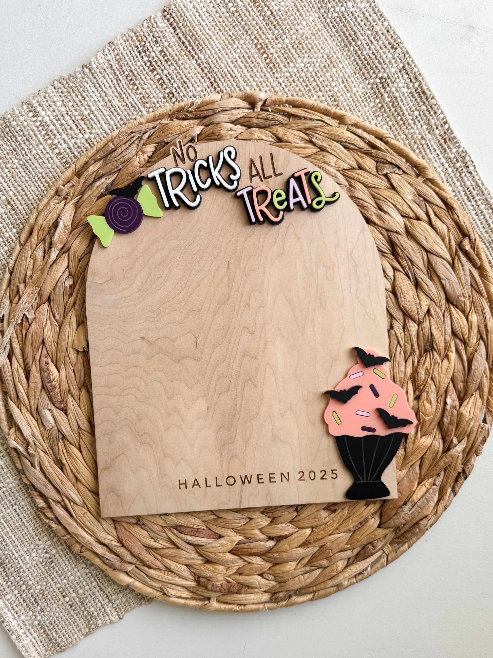 Halloween Handprint Sign | DIY Wooden Keepsake, Grandparent Gift