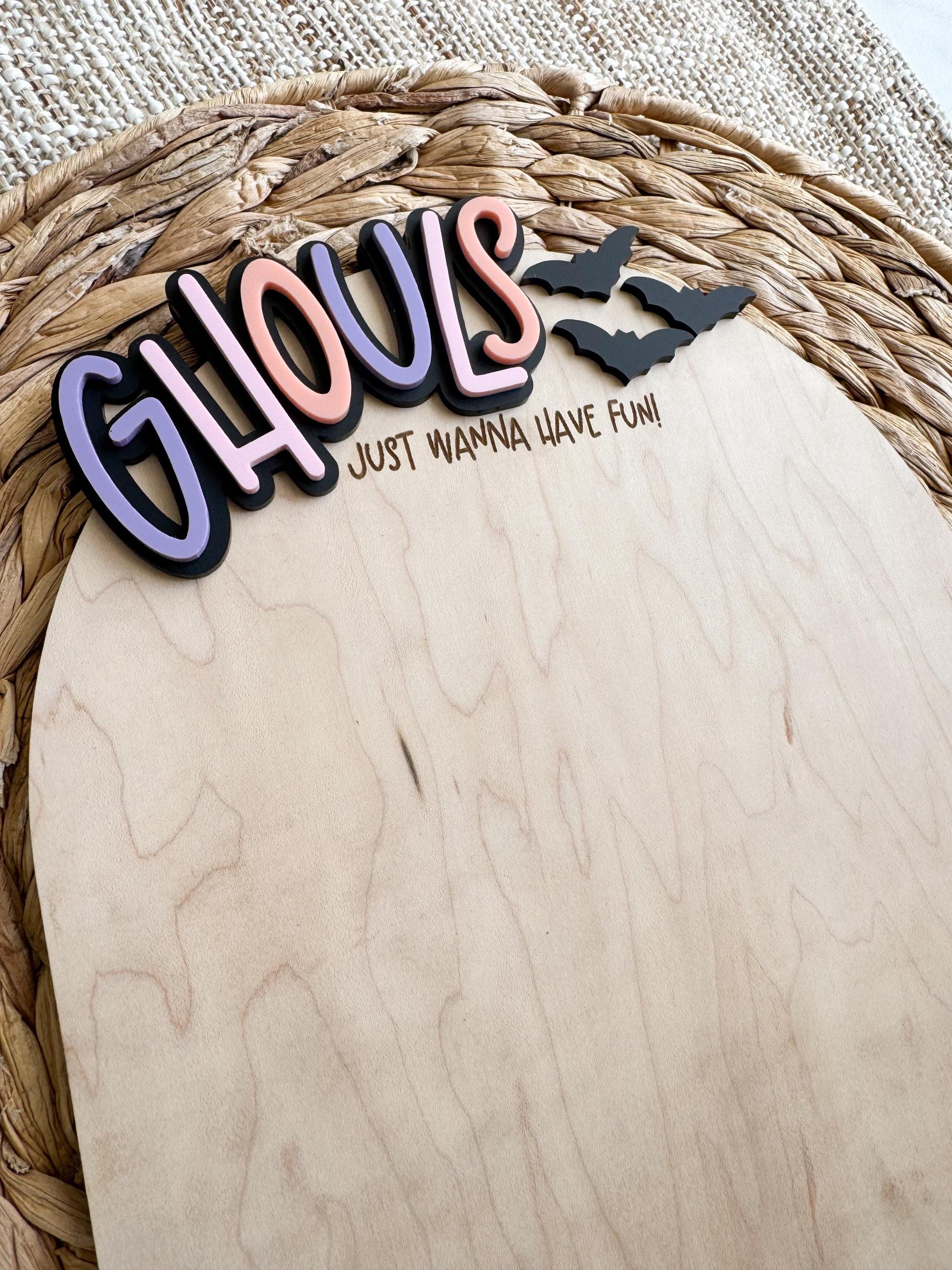 Halloween Handprint Sign | Baby Handprint or Footprint Keepsake , Ghouls Just Wanna Have Fun, Halloween Memory Gift for Grandparents
