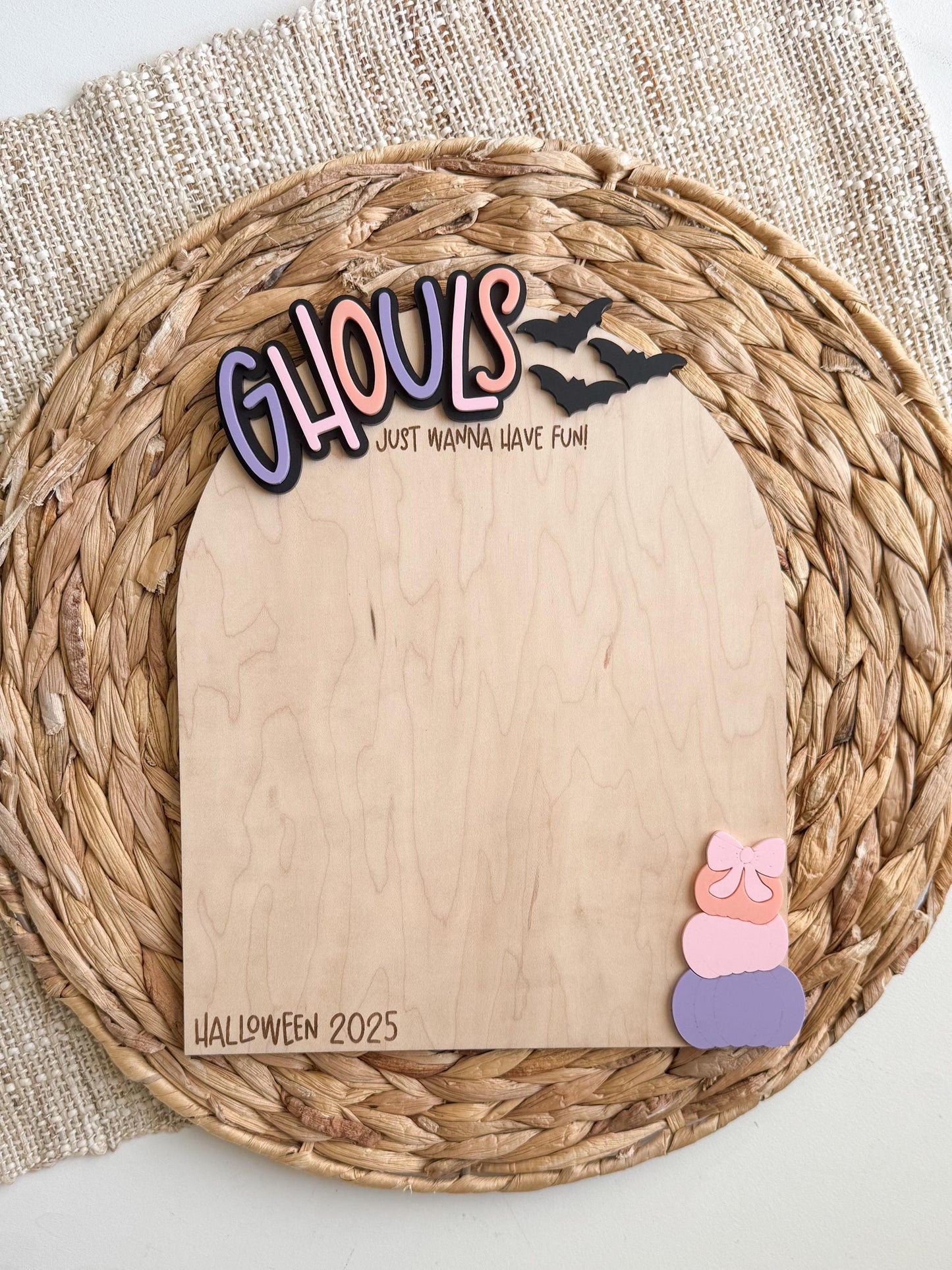 Halloween Handprint Sign | Baby Handprint or Footprint Keepsake , Ghouls Just Wanna Have Fun, Halloween Memory Gift for Grandparents