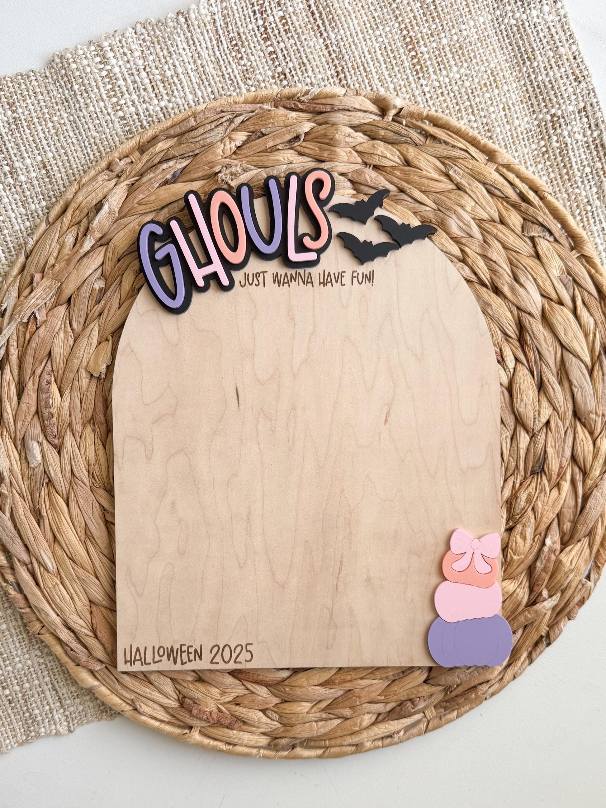 Halloween Handprint Sign | Baby Handprint or Footprint Keepsake , Ghouls Just Wanna Have Fun, Halloween Memory Gift for Grandparents